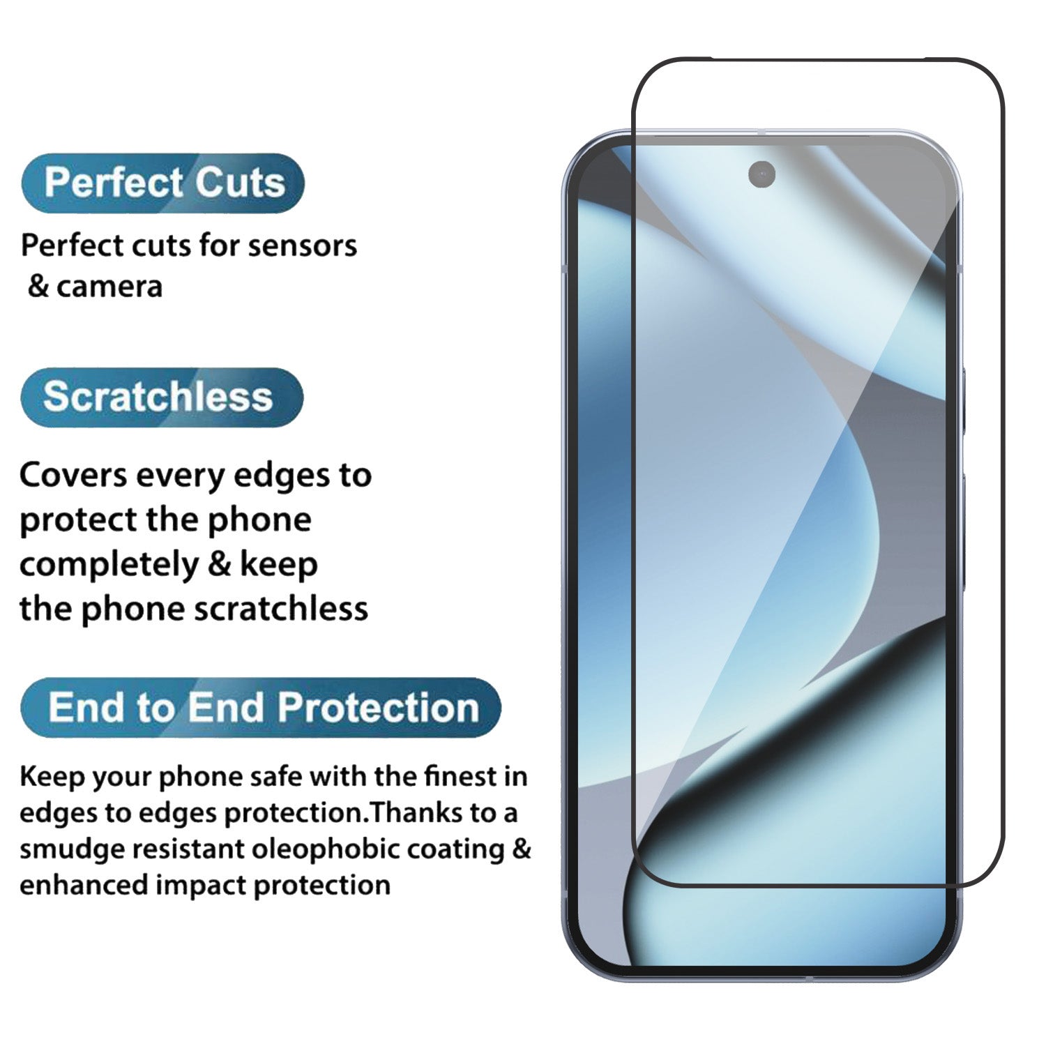 Tempered Glass for Google Pixel 10/10 Pro(Black) Edge to Edge , Pack of 1
