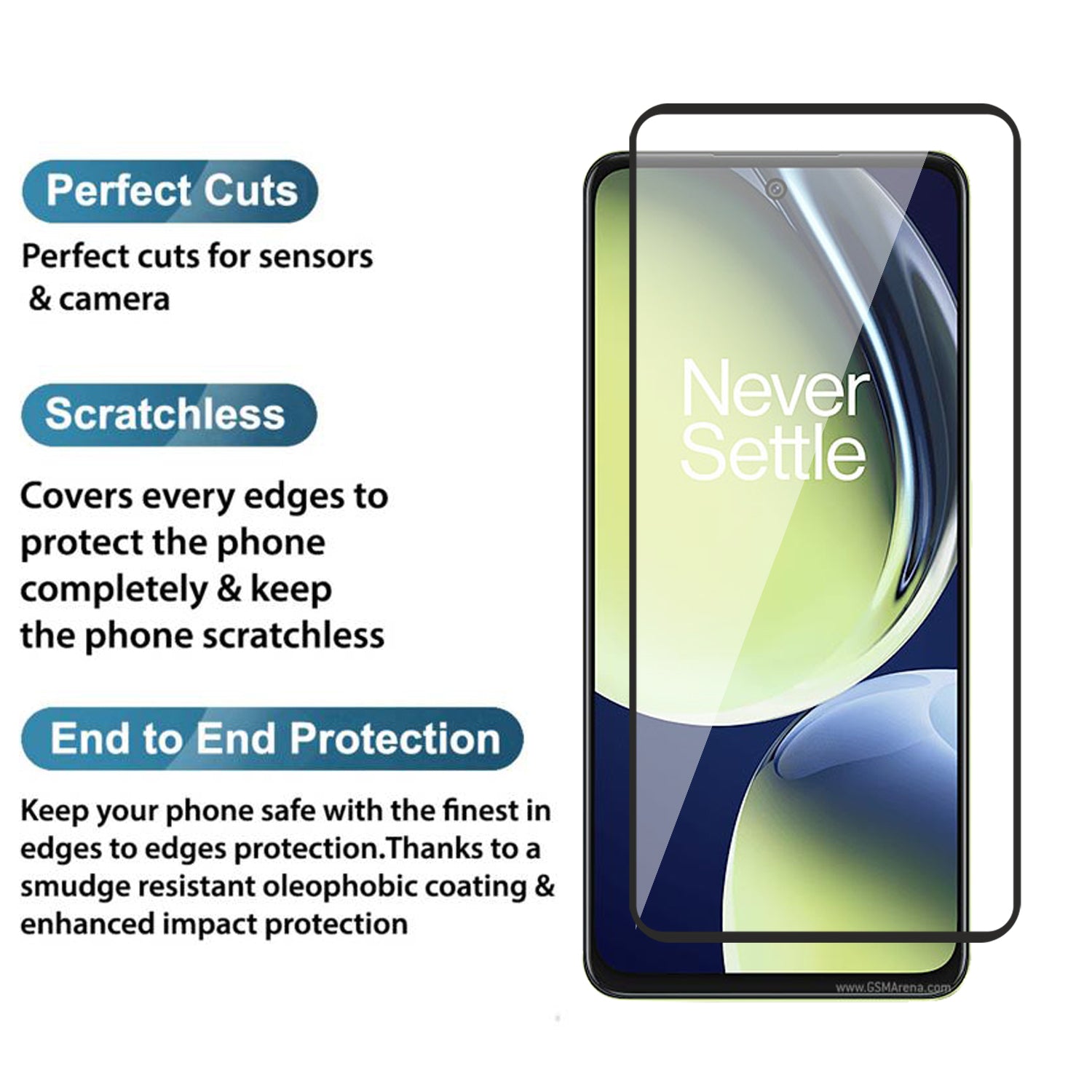 Tempered Glass for OnePlus Nord CE 3 Lite (Black) Edge to Edge , Pack of 1