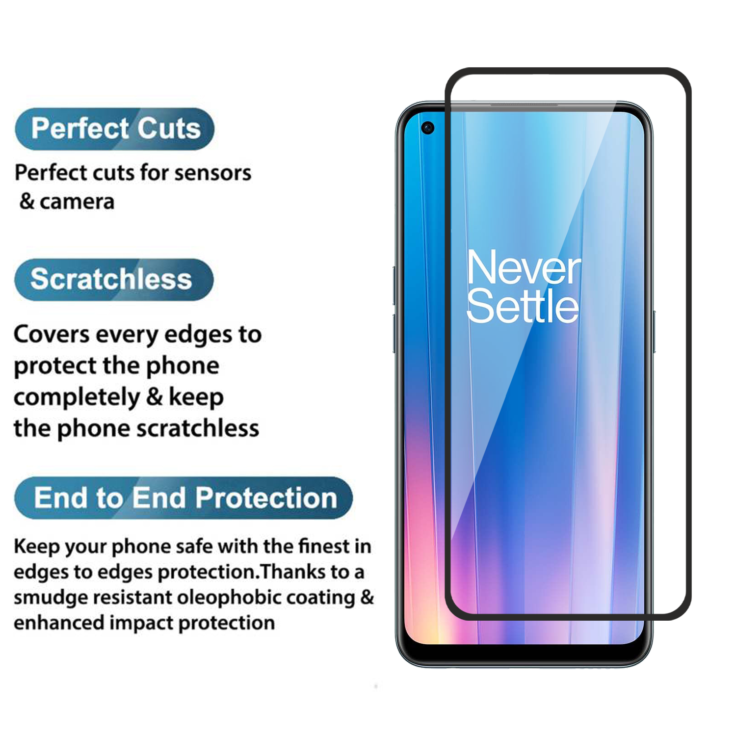 Tempered Glass for OnePlus Nord CE 2 5G (Black) Edge to Edge , Pack of 1