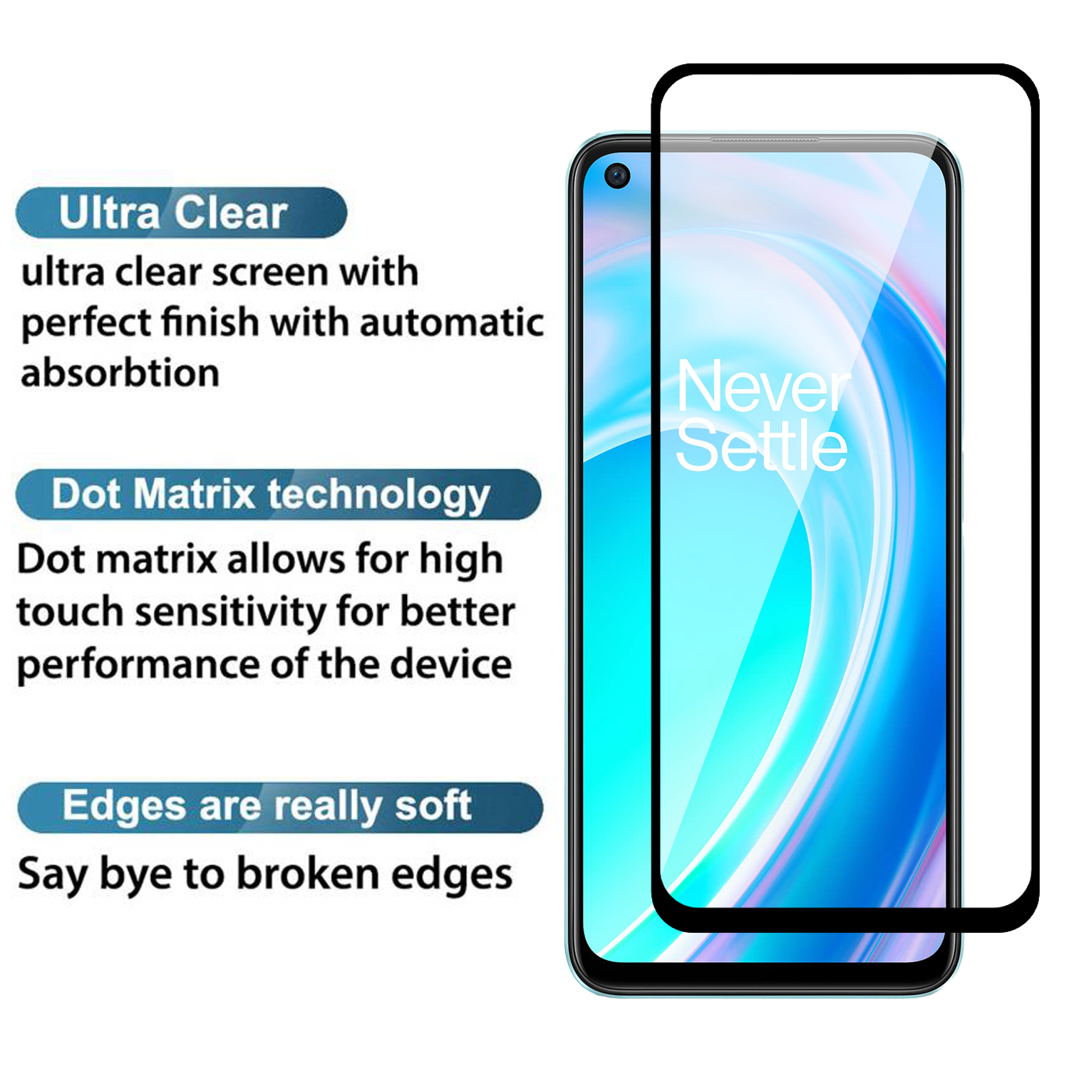 Tempered Glass for OnePlus Nord CE 2 Lite 5G (Black) Edge to Edge , Pack of 1