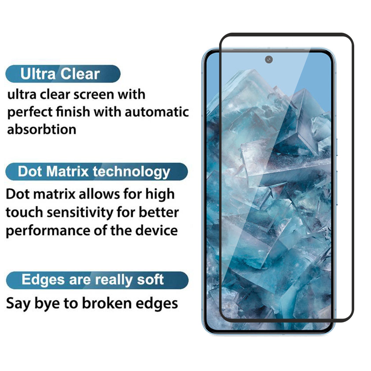 Tempered Glass for Google Pixel 8 Pro, Pack of 1 , Edge to Edge