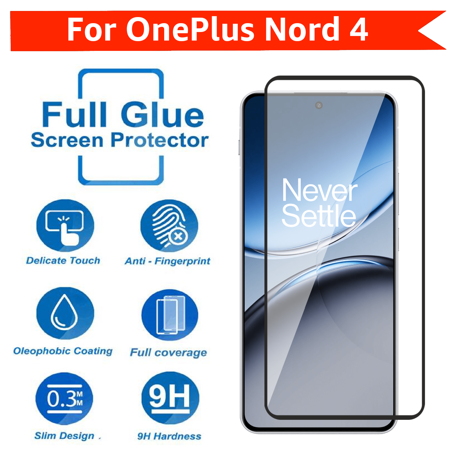 Tempered Glass for OnePlus Nord 4 (Black) Edge to Edge , Pack of 1