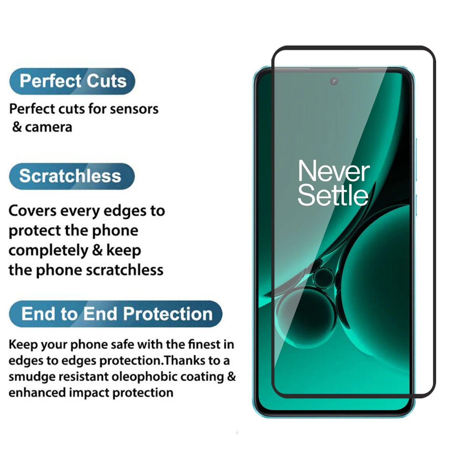 Tempered Glass for OnePlus Nord CE3 (Black) Edge to Edge , Pack of 1