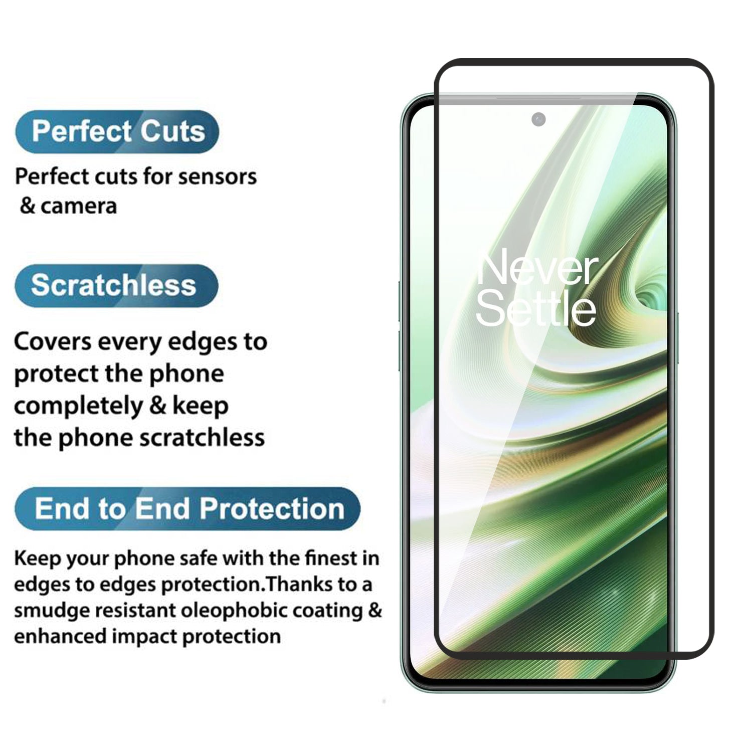 Tempered Glass for OnePlus Nord CE4 (Black) Edge to Edge , Pack of 1