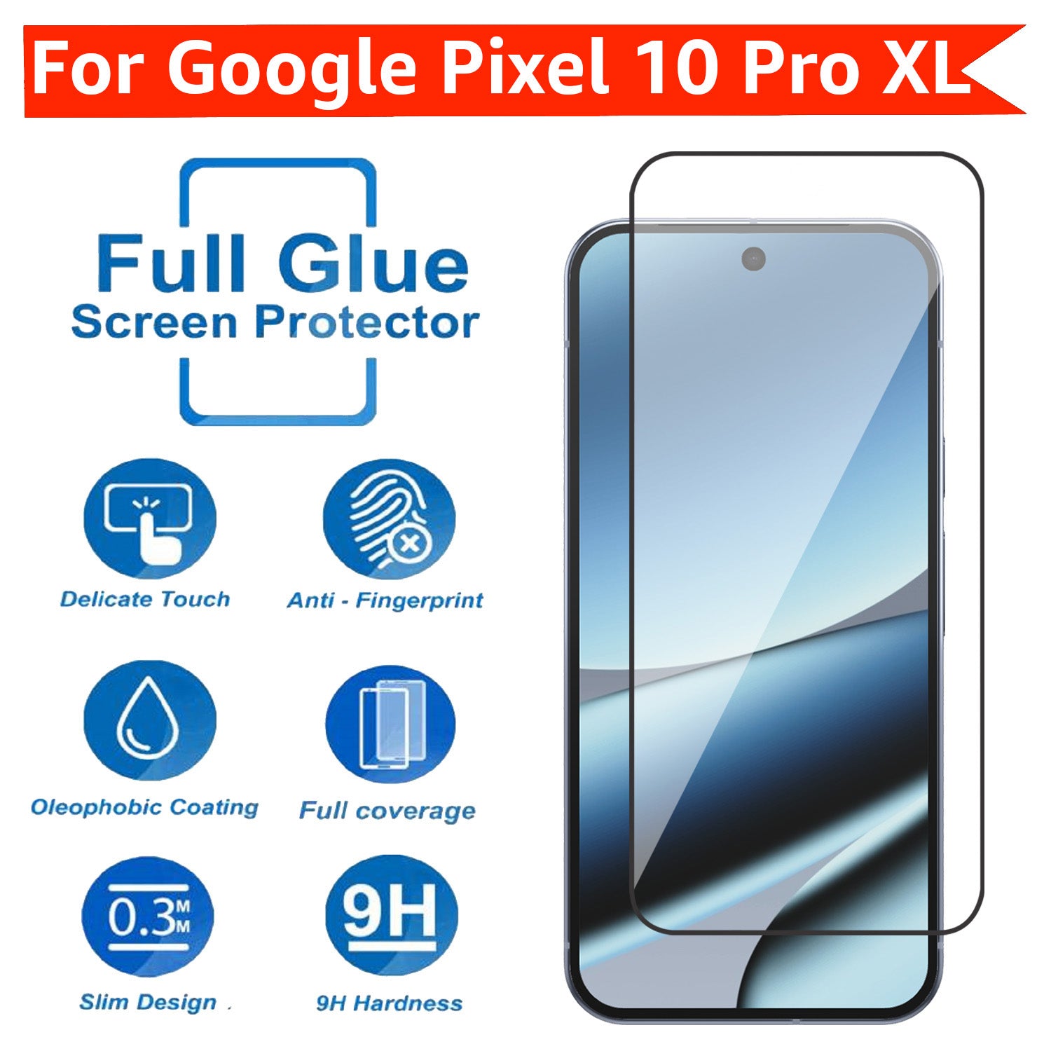 Tempered Glass for Google Pixel 10 Pro XL (Black) Edge to Edge , Pack of 1