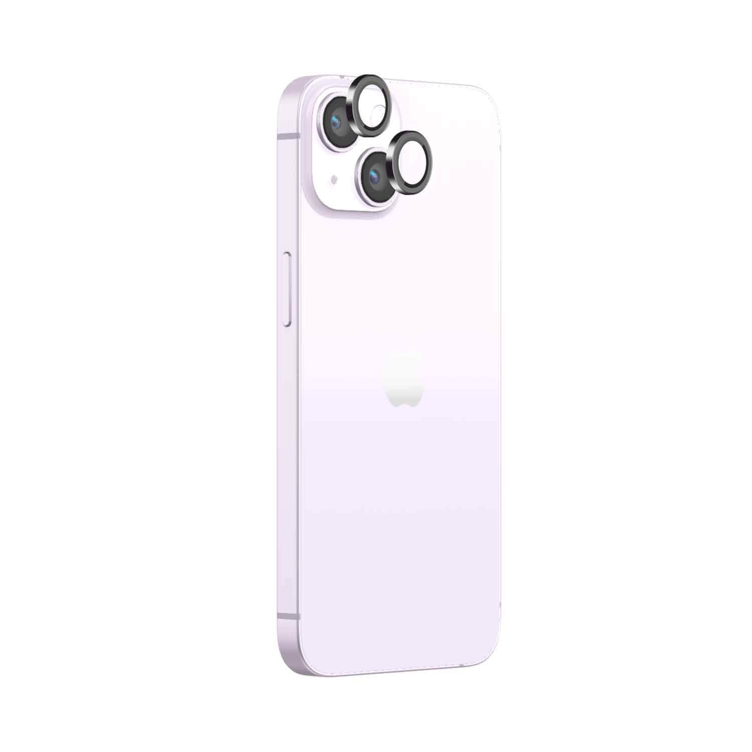 POPIO Camera Lens Protector For iPhone 14 / iPhone 14 Plus (Black), 1 Set, with Easy Installation Kit