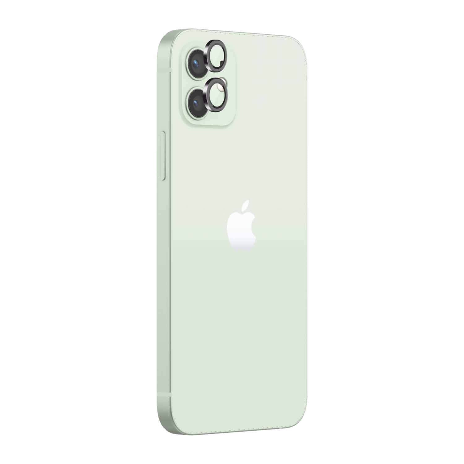 POPIO Camera Lens Protector For iPhone 12 / iPhone 12 Mini (Black), 1 Set, with Easy Installation Kit