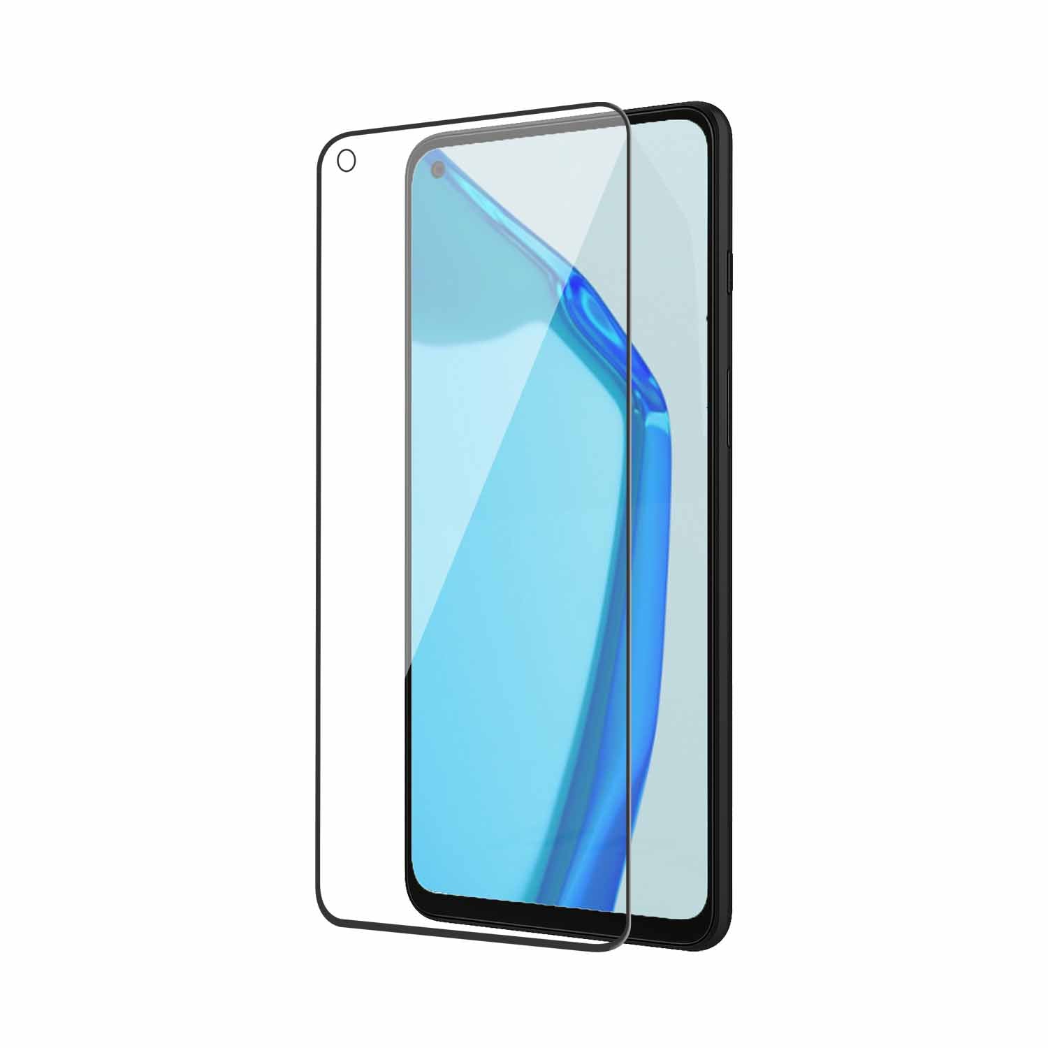 Tempered Glass for Oneplus 9R (Black) Edge to Edge, Pack of 1