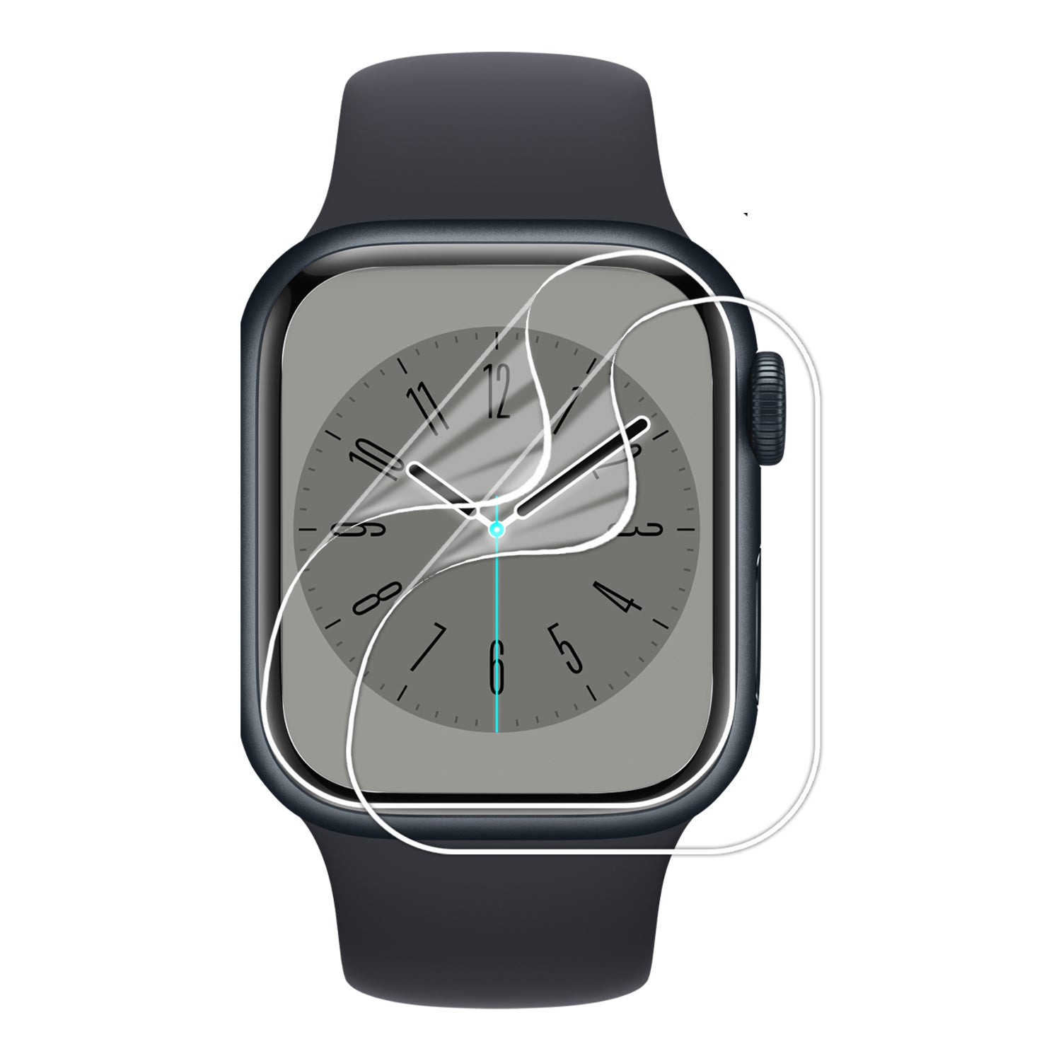 Flexible Screen Guard for Apple Watch (Transparent) Edge to Edge , Pack of 2 (Choose your size and order) - 46mm