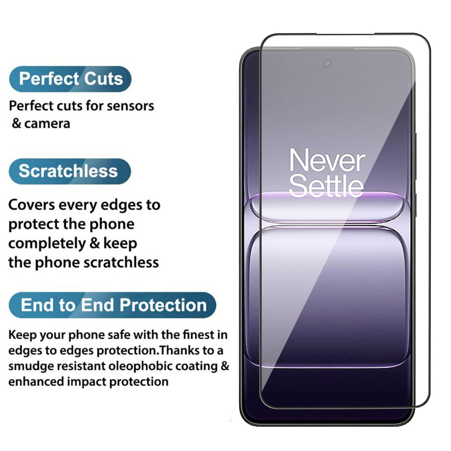 Tempered Glass for OnePlus Nord CE 5 / OnePlus Ace 5 Racing (Black) Edge to Edge , Pack of 1