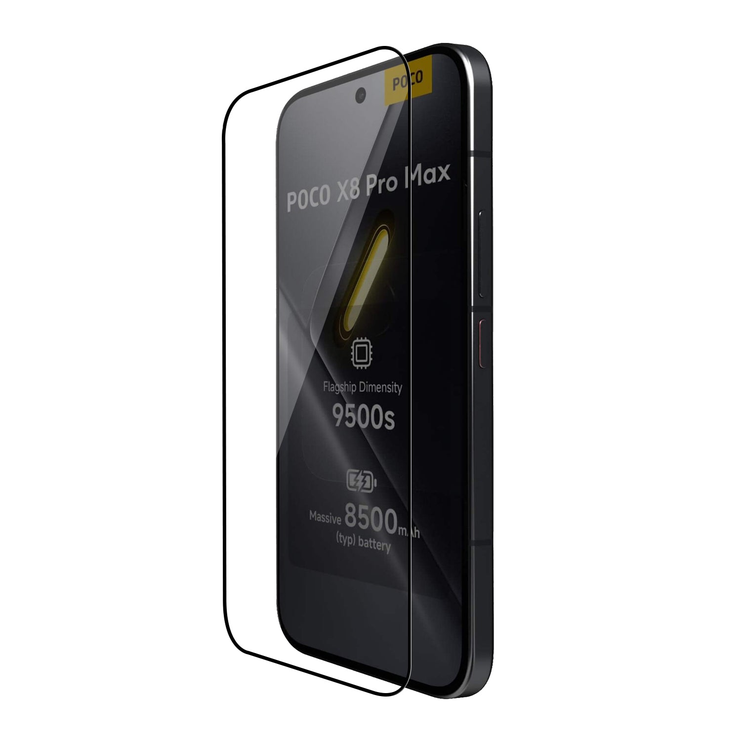 Tempered Glass for Xiaomi Poco X8 Pro Max (Black) Edge to Edge , Pack of 1