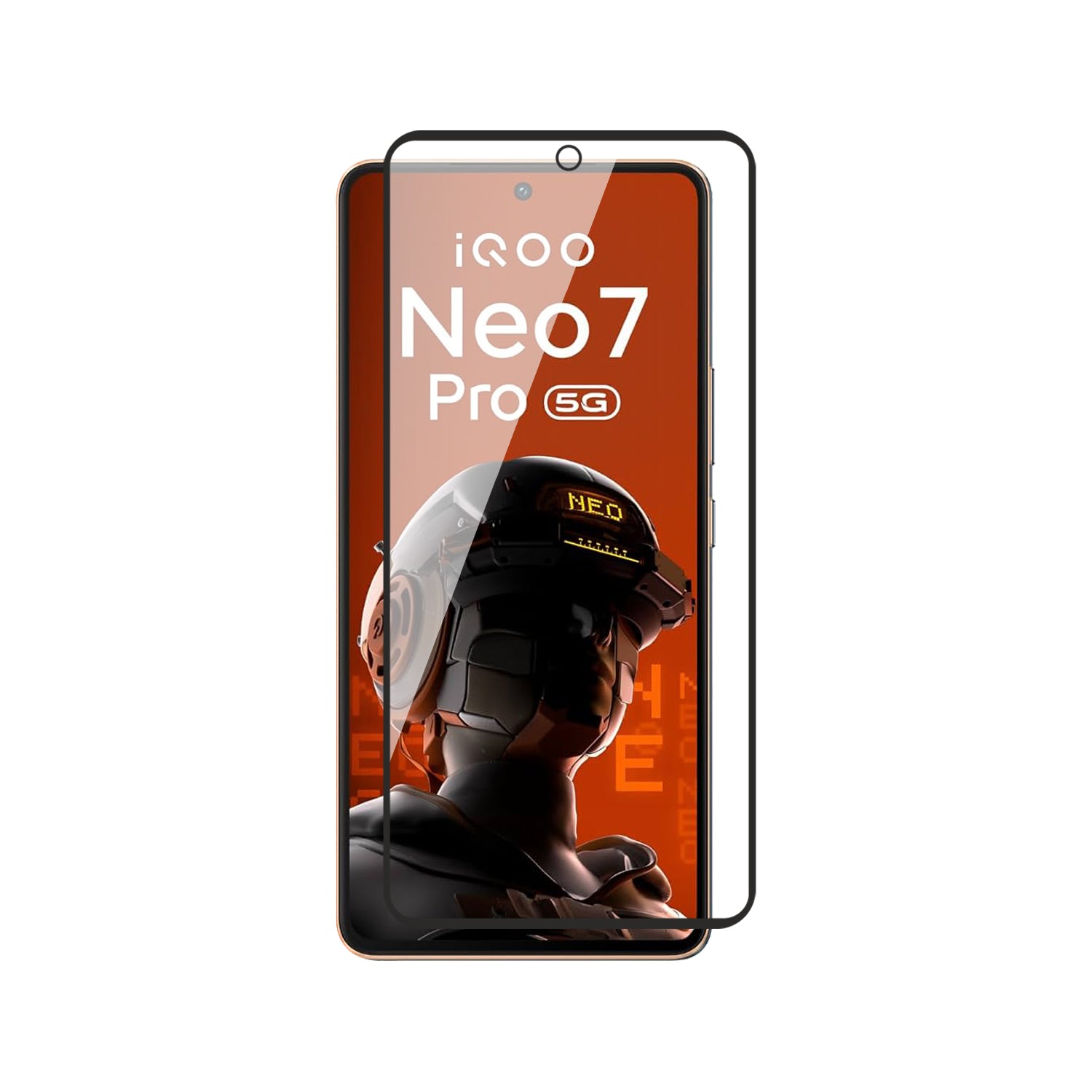 Tempered Glass for IQ00 Neo 7 (Black) Edge to Edge , Pack of 1