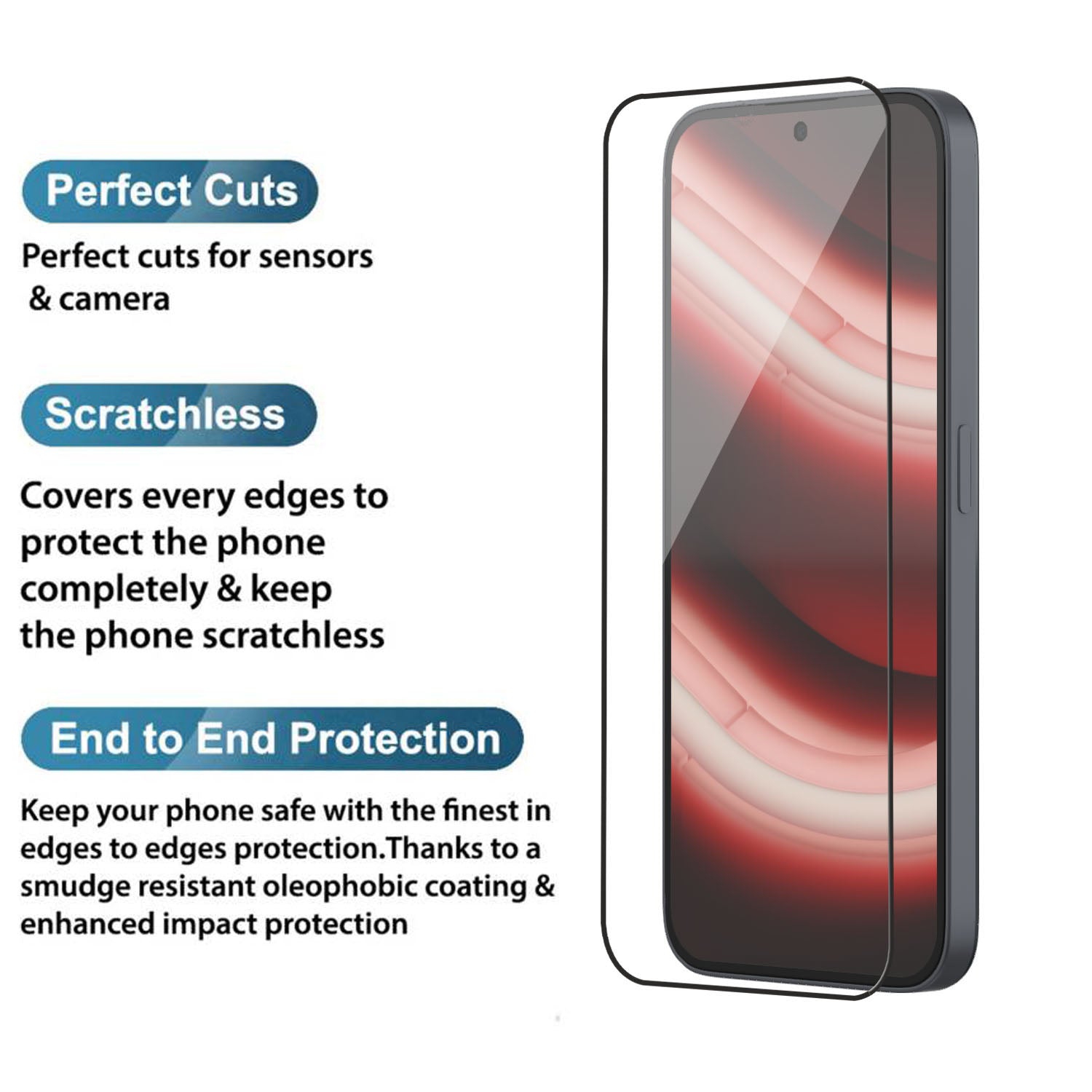 Tempered Glass for Nothing Phone 2A / Nothing Phone 2A Plus (Black) Edge to Edge , Pack of 1