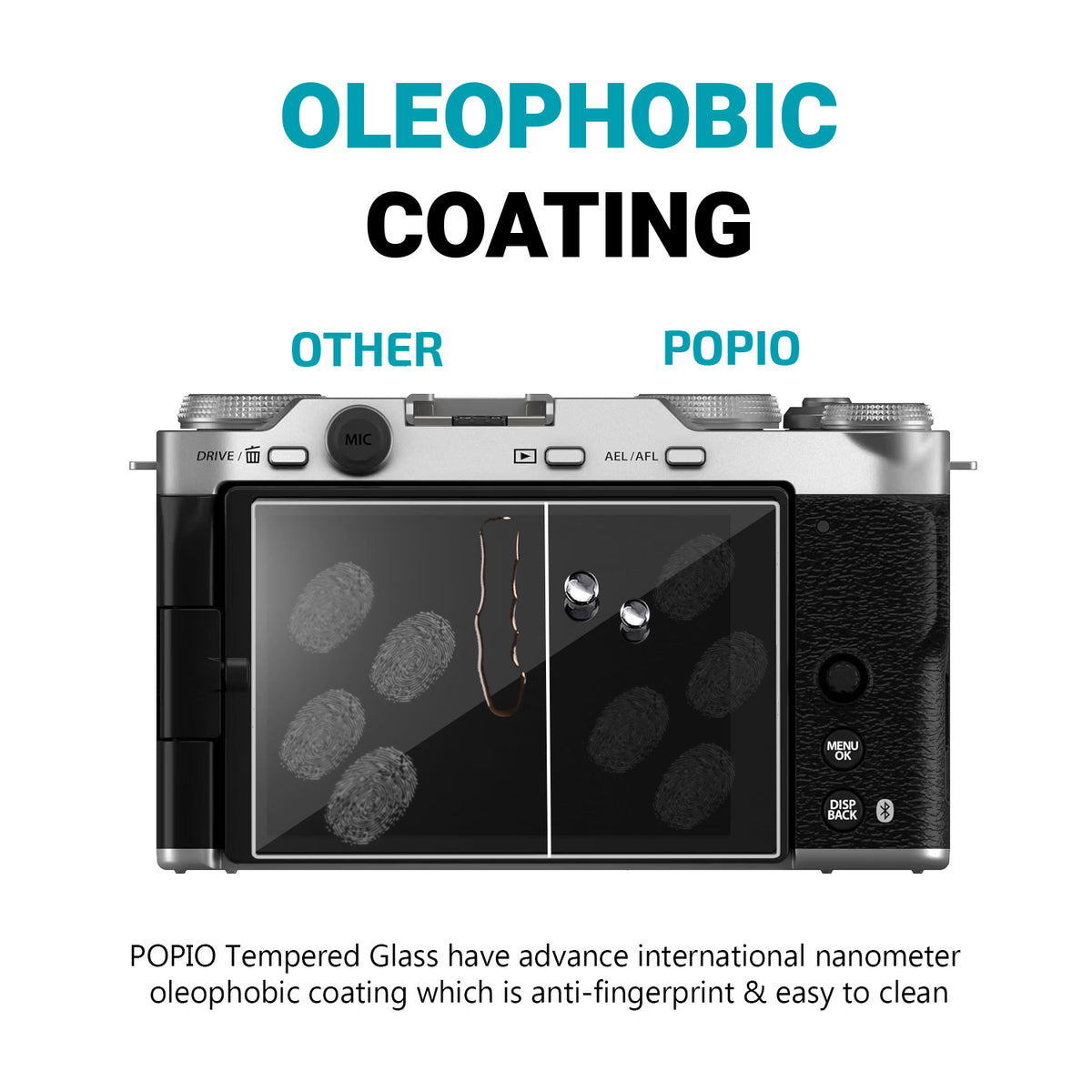 POPIO Military-Grade Gorilla Tempered Glass for Fujifilm X-M5