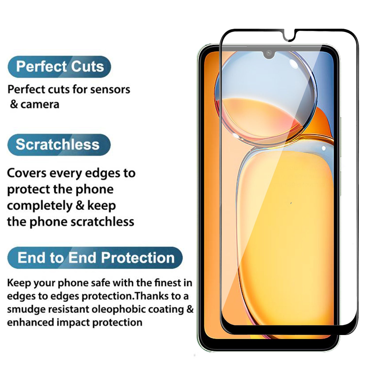 Tempered Glass for Xiaomi Redmi 13C / Redmi 13C 5G, Poco C65 Pack of 1