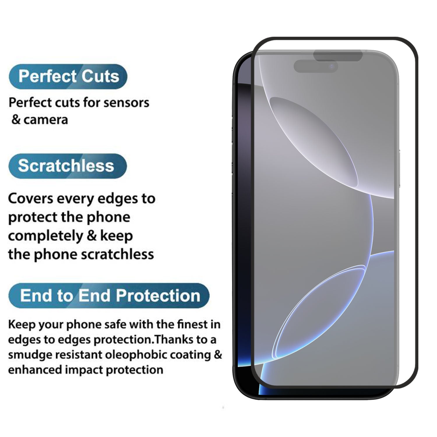 Matte Finish Gaming Tempered Glass Compatible for iPhone 16 Pro Max (Black) Edge to Edge Coverage , Anti-Glare