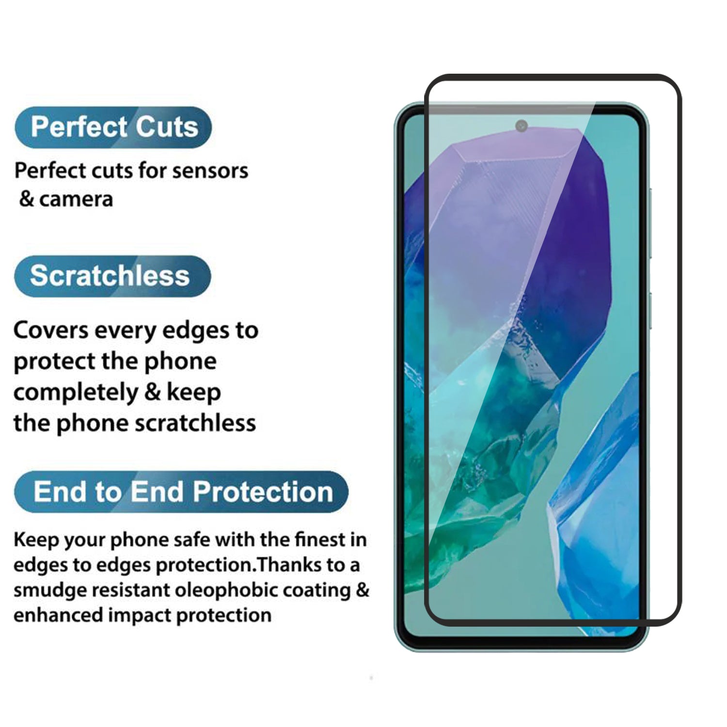 Tempered Glass for Samsung Galaxy M51/ M55 / M62 / M52 5G / A71 / F62 / F55 / Samsung Galaxy Note 10 Lite (Black) Edge to Edge , Pack of 1