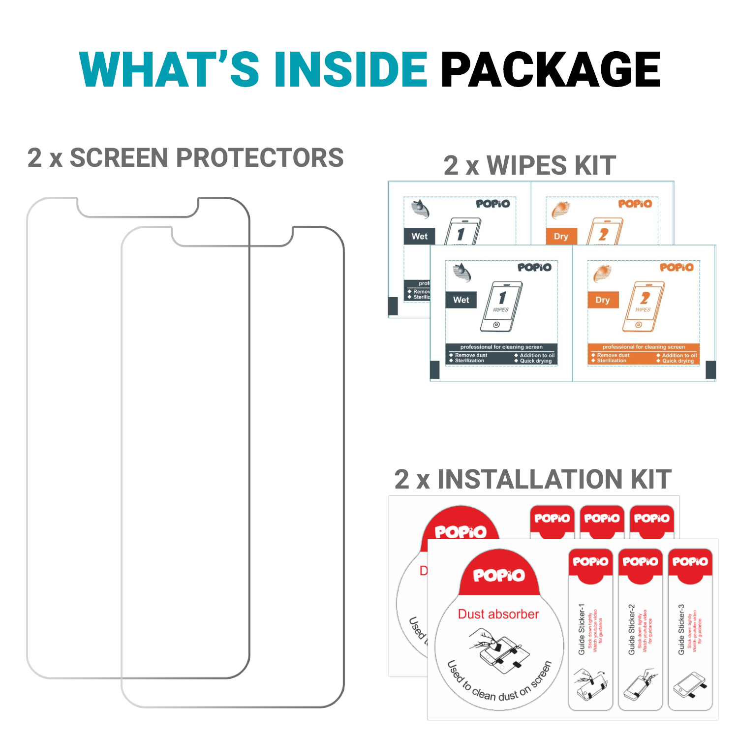 Tempered Glass for Apple iPhone X; iPhone XS; iPhone 11 Pro (Transparent) Pack of 2