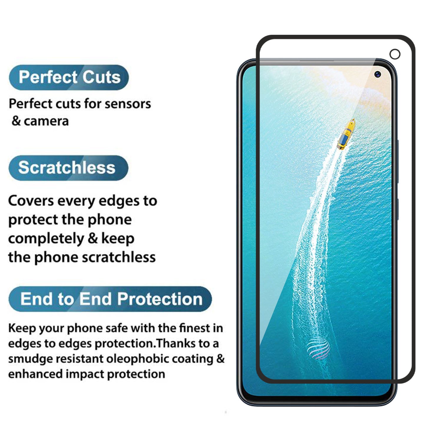 Tempered Glass for vivo V17 / vivo S5 (Black) Edge to Edge , Pack of 1