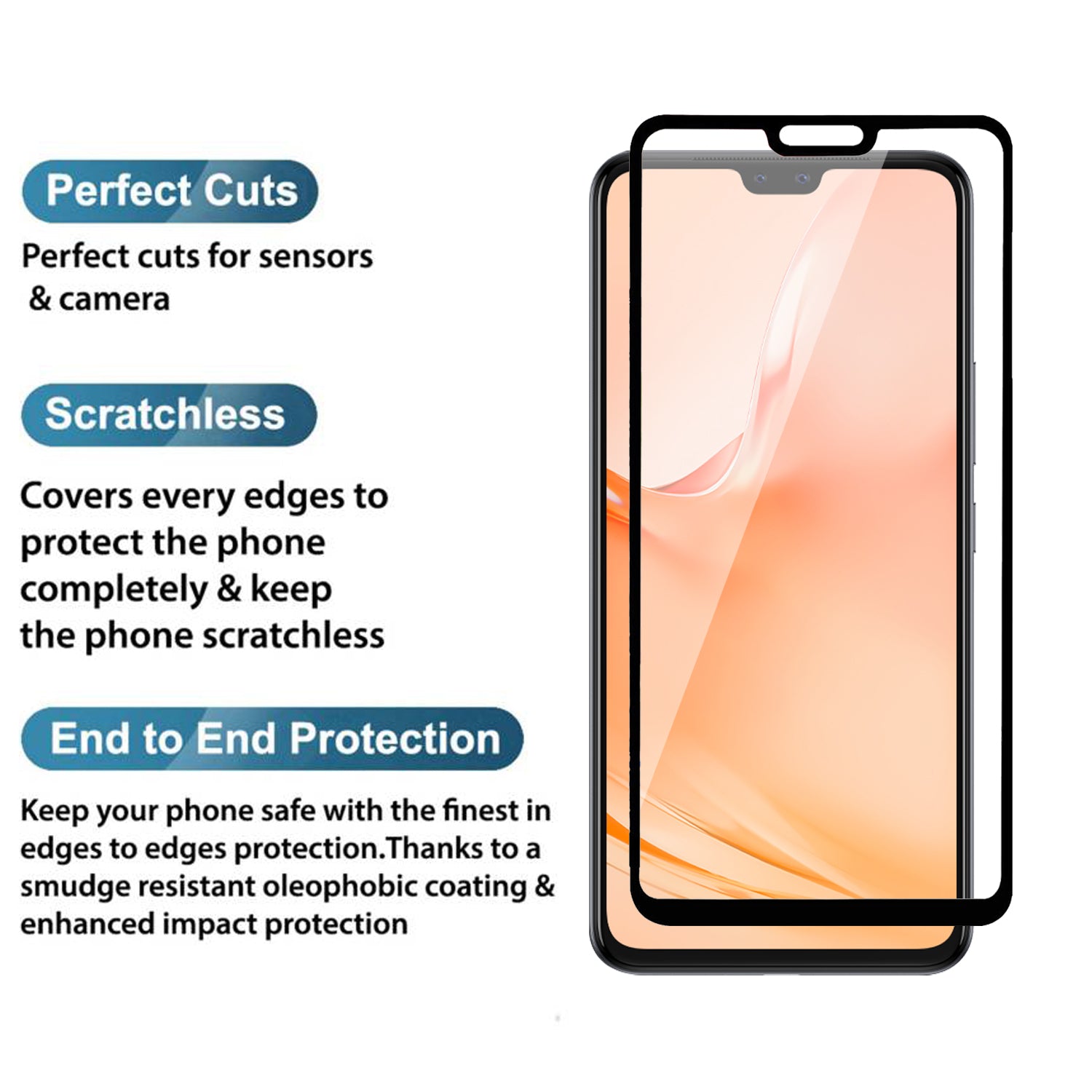 Tempered Glass for vivo V20 Pro (Black) Edge to Edge , Pack of 1