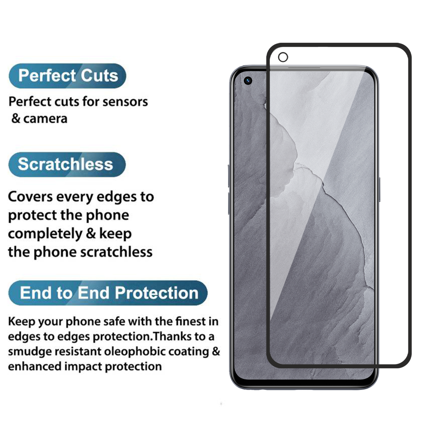 Tempered Glass for Realme GT Master Edition / Realme GT 5G / Realme X7 Max 5G (Black) Edge to Edge , Pack of 1