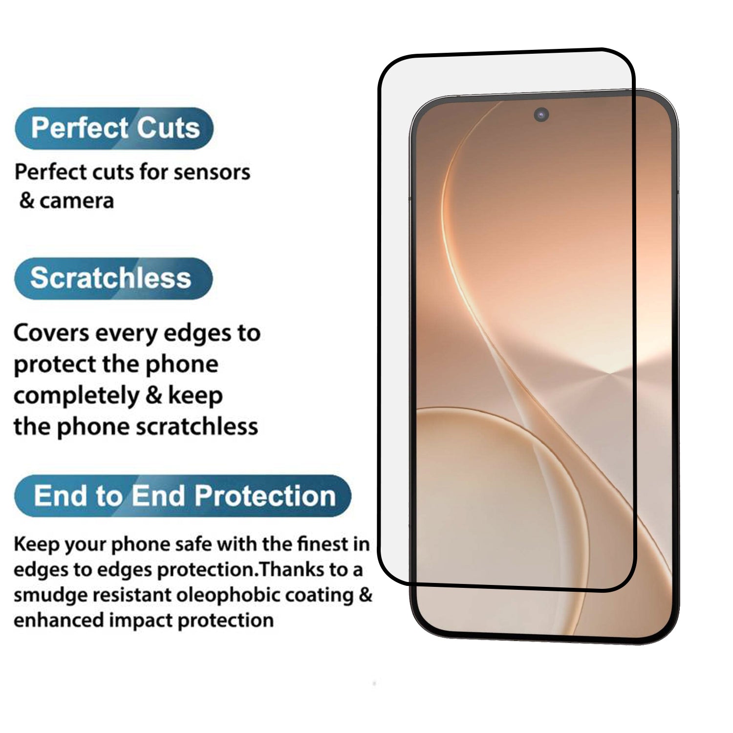Tempered Glass for Oppo Reno 15 Pro (Black) Edge to Edge , Pack of 1