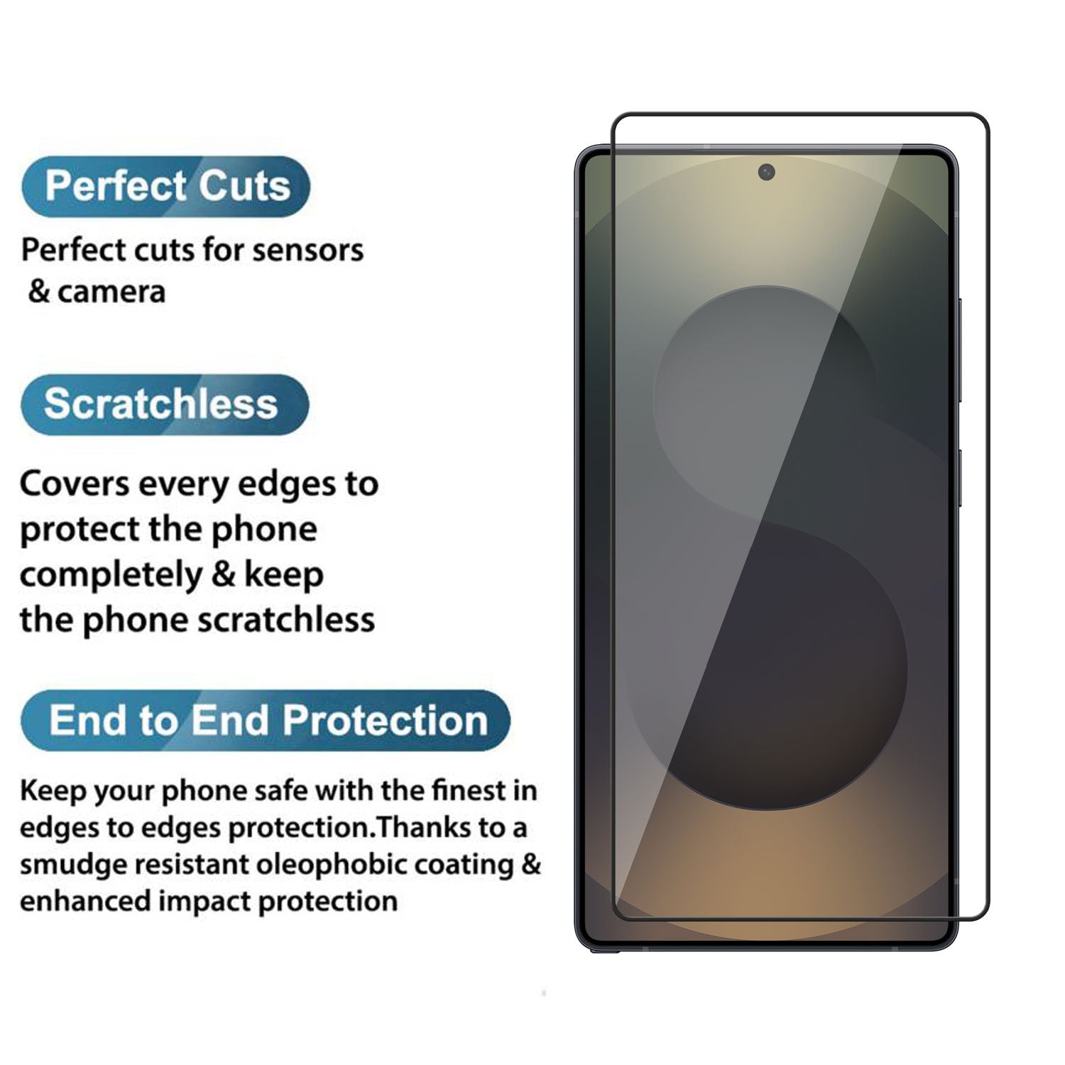 Tempered Glass for Samsung Galaxy S25 Ultra (Black) Edge to Edge , Pack of 1 ( No Guarantee for Finger Print )