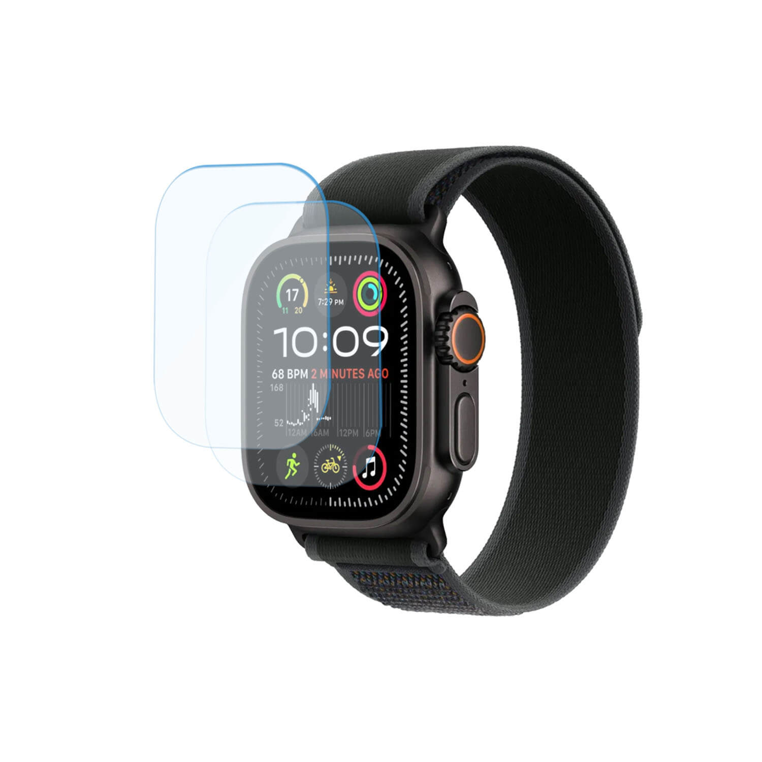 POPIO Tempered Glass For Apple Watch Ultra / Apple Watch Ultra 2 (Transparent) Edge To Edge Full Screen Coverage With Easy Installation Kit for Smartwatch , Pack of 2