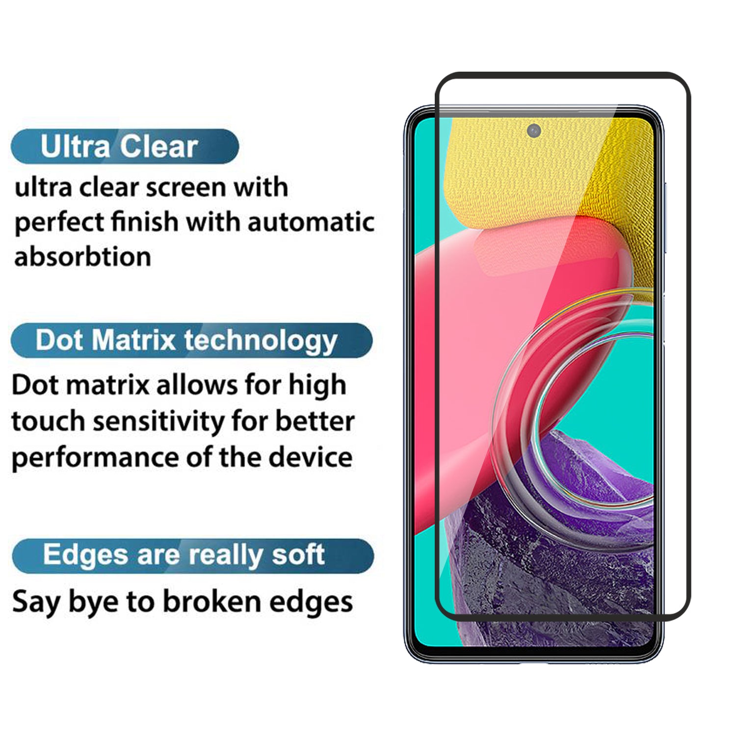 Tempered Glass for Samsung Galaxy M52 5G / Samsung Galaxy M53 (Black) Edge to Edge , Pack of 1