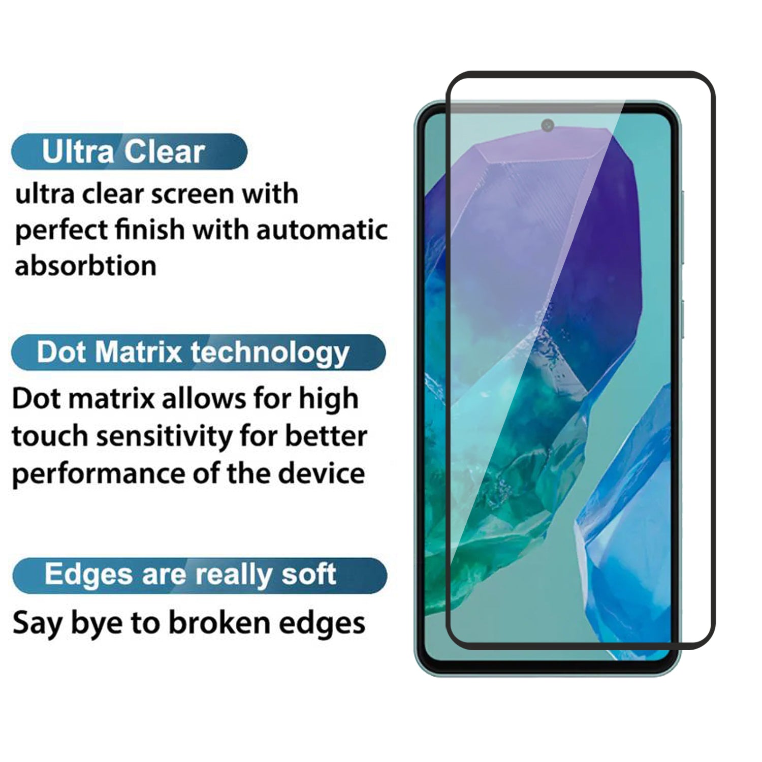 Tempered Glass for Samsung Galaxy M51/ M55 / M62 / M52 5G / A71 / F62 / F55 / Samsung Galaxy Note 10 Lite (Black) Edge to Edge , Pack of 1