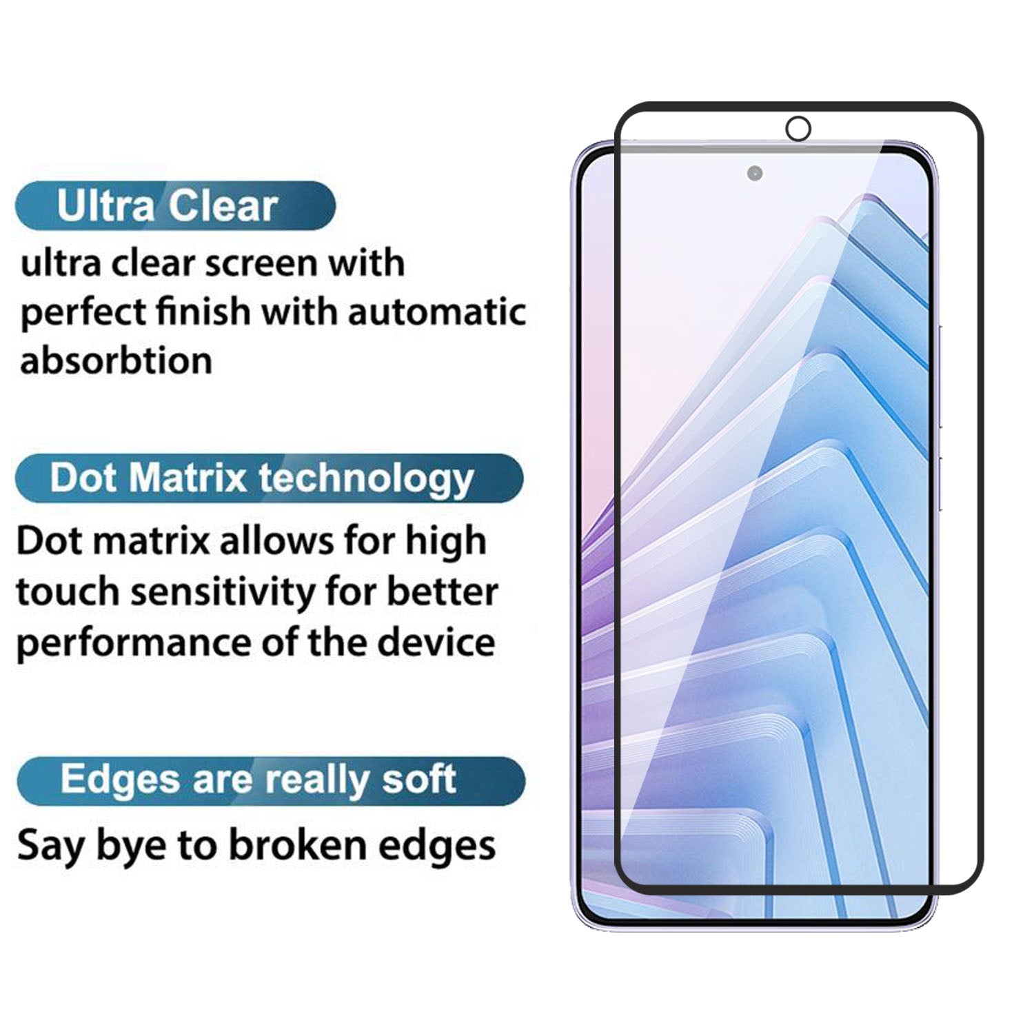 Tempered Glass for Redmi Note 14 (Black) Edge to Edge , Pack of 1
