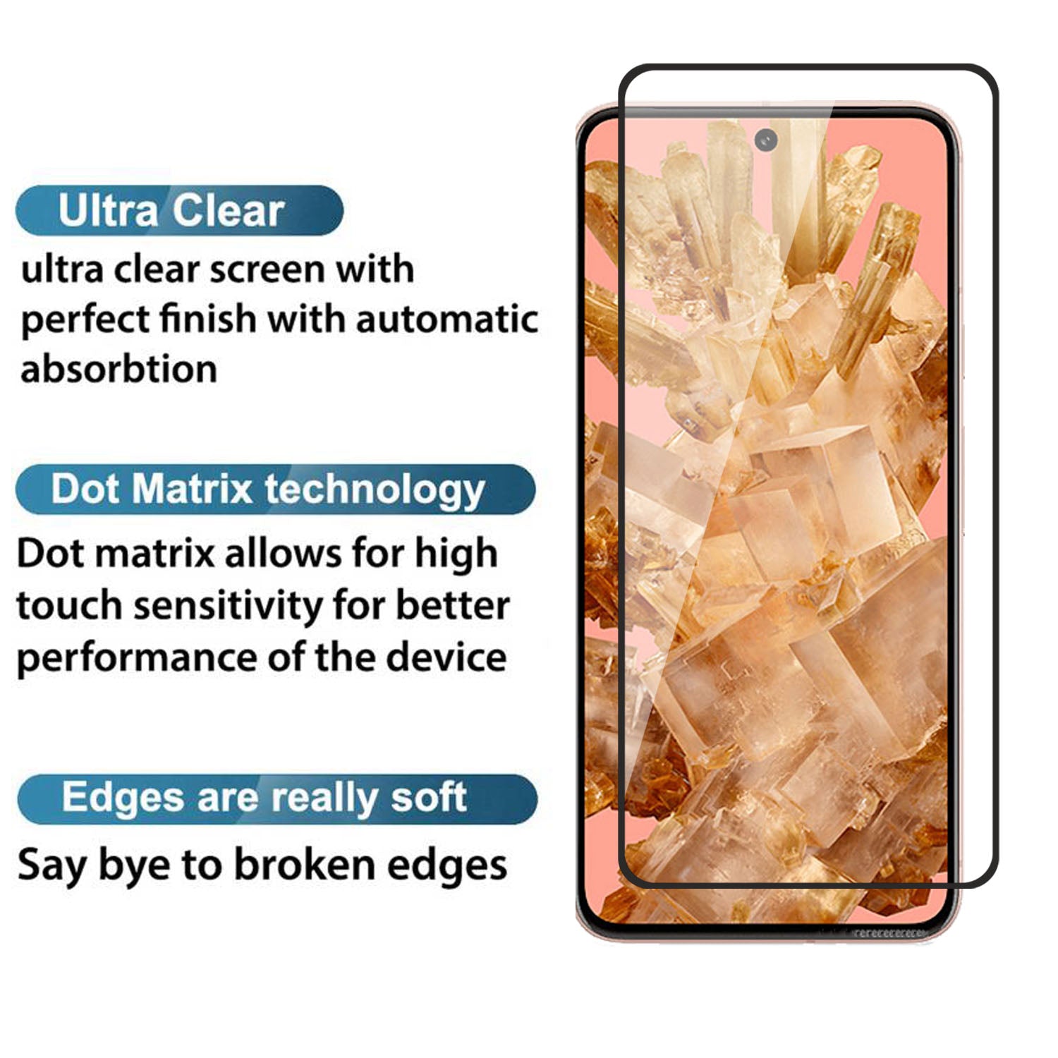 Tempered Glass for Google Pixel 8 , Pack of 1 , Edge to Edge