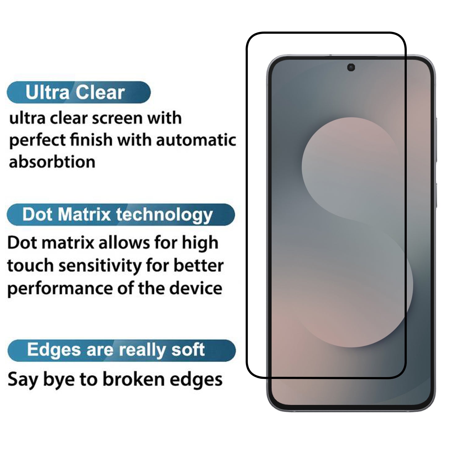 Tempered Glass for Samsung Galaxy S25 FE (Black) Edge to Edge , Pack of 1 ( No Guarantee for Finger Print ) (Copy)