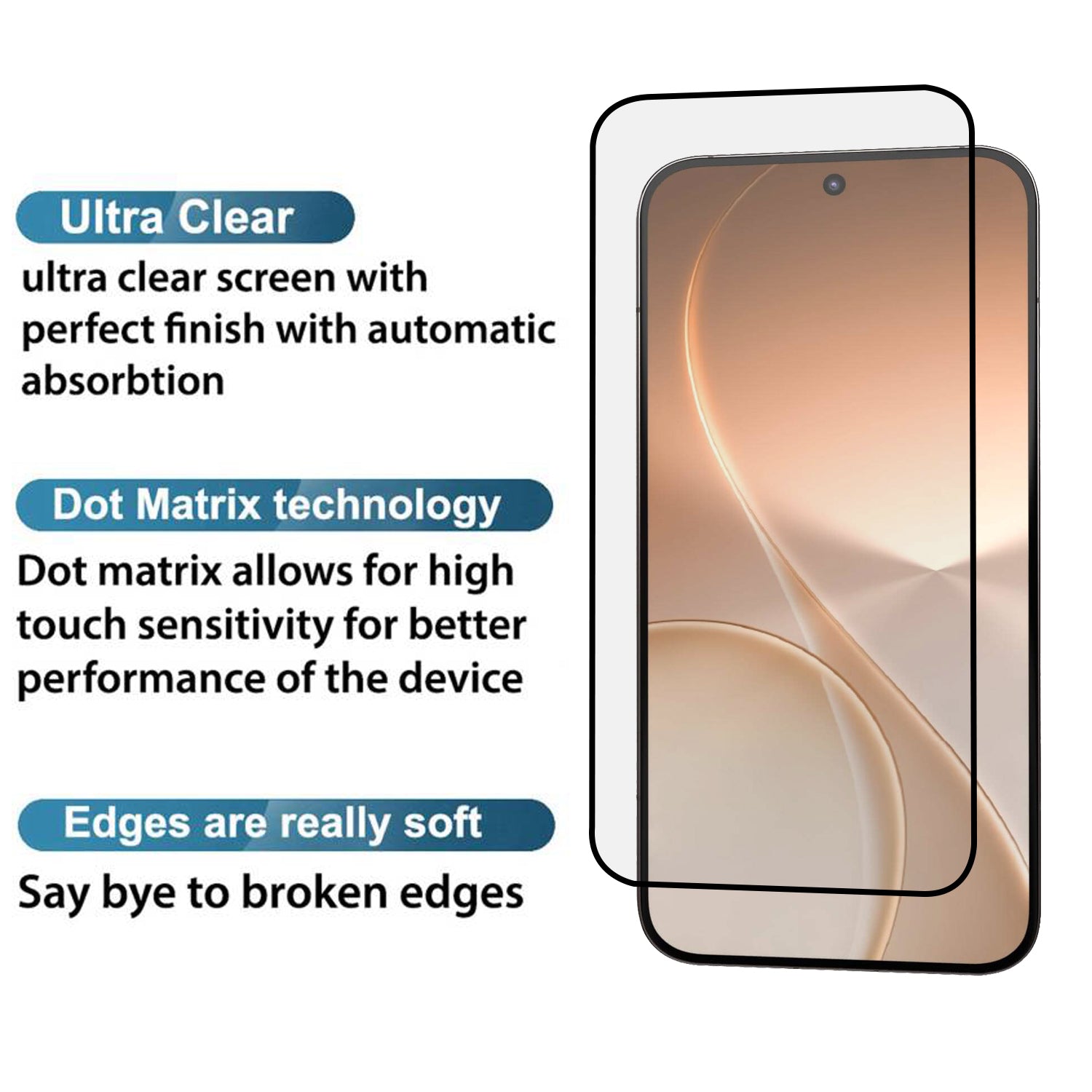 Tempered Glass for Oppo Reno 15 Pro (Black) Edge to Edge , Pack of 1