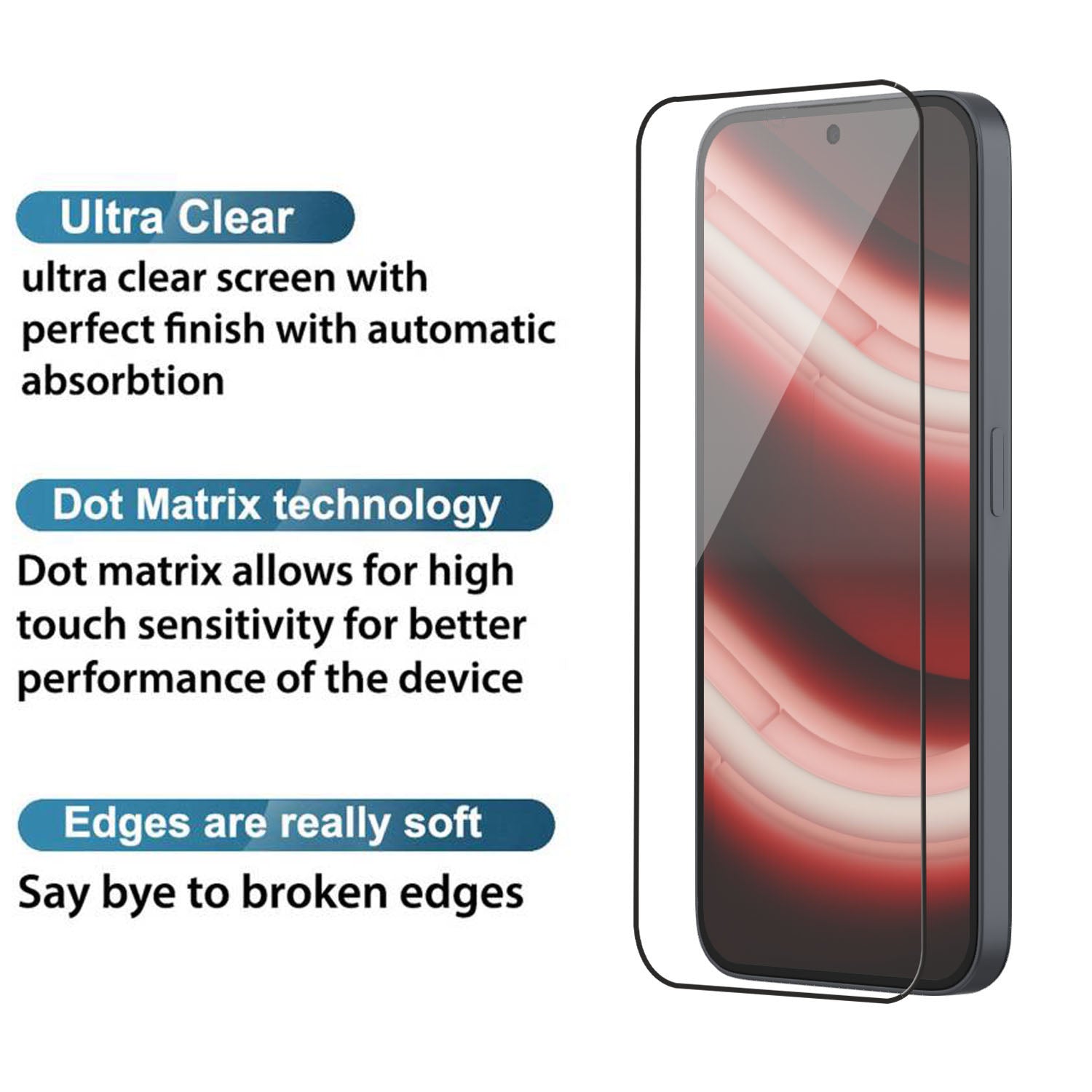 Tempered Glass for Nothing Phone 2A / Nothing Phone 2A Plus (Black) Edge to Edge , Pack of 1