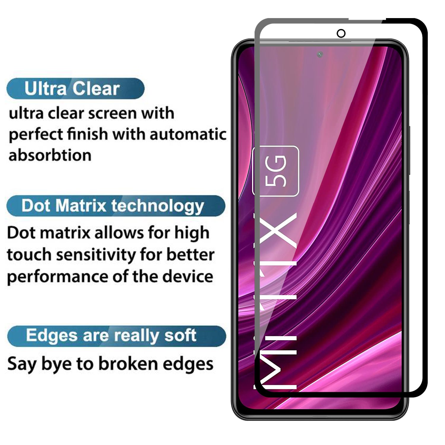 Tempered Glass for Xiaomi Mi 11X / Xiaomi Mi 11X Pro/Xiaomi Poco F3 / Xiaomi 11i / Xiaomi MI 11i (Black) Edge to Edge, Pack of 1