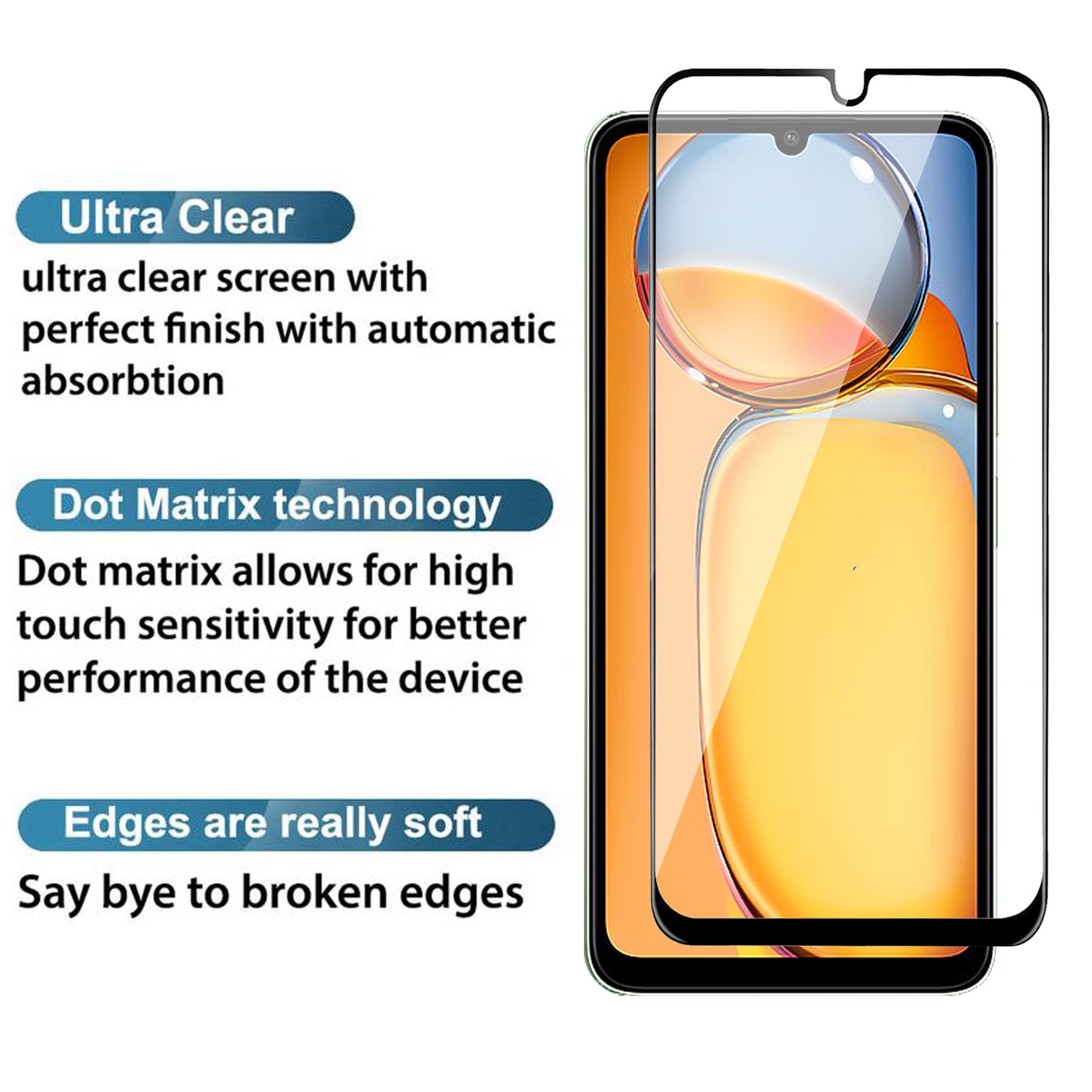 Tempered Glass for Xiaomi Redmi 13C / Redmi 13C 5G, Poco C65 Pack of 1