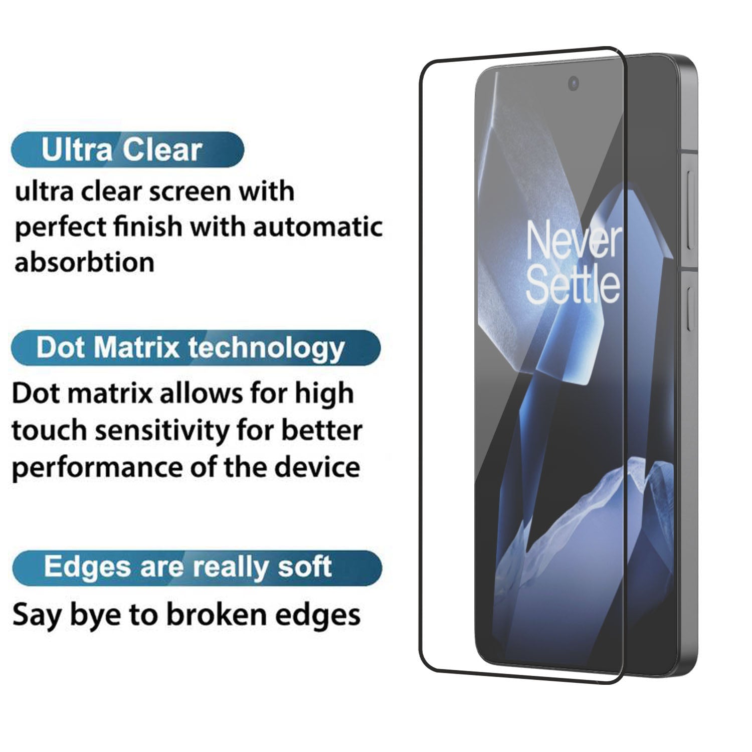 Tempered Glass for OnePlus 13R (Black) Edge to Edge , Pack of 1