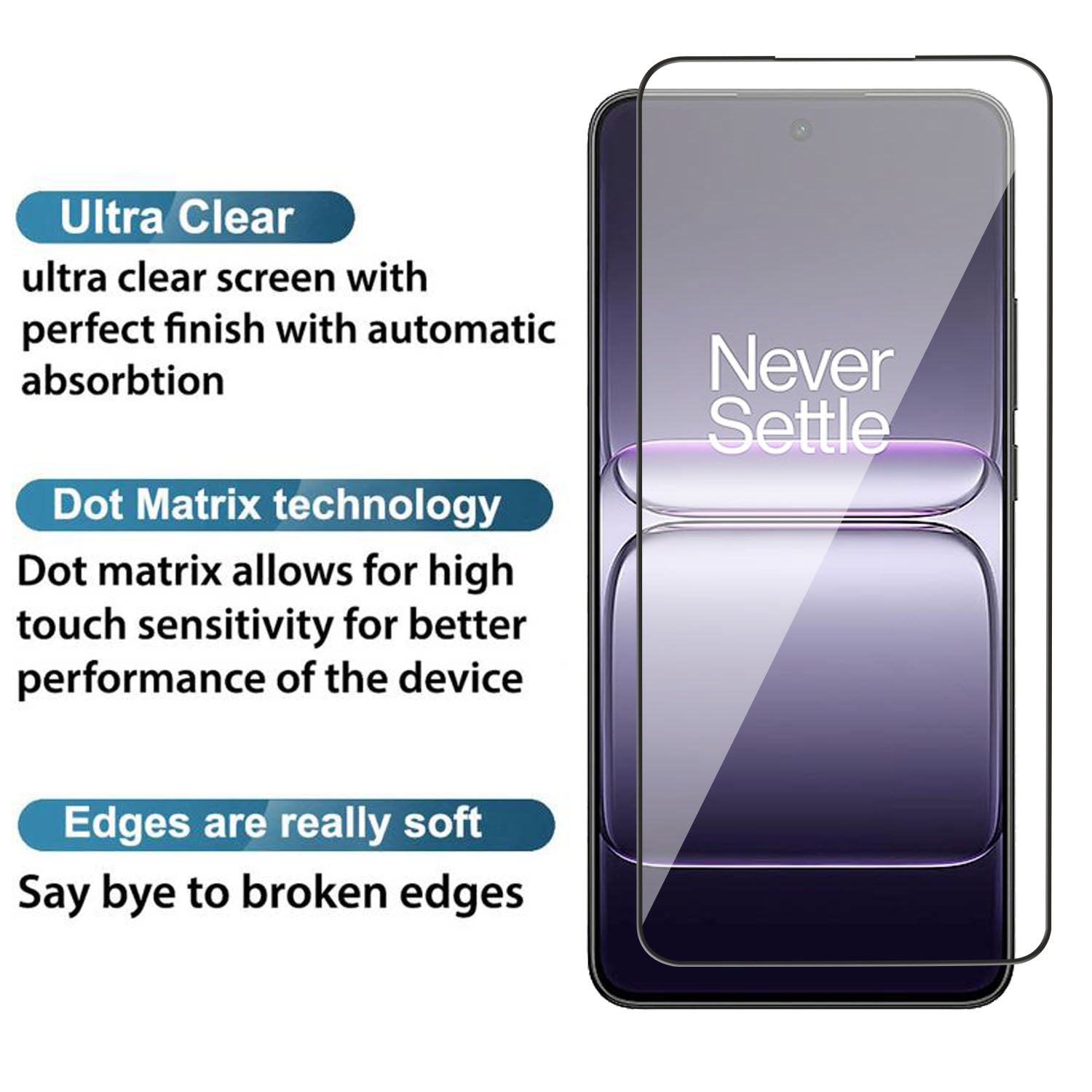 Tempered Glass for OnePlus Nord CE 5 / OnePlus Ace 5 Racing (Black) Edge to Edge , Pack of 1