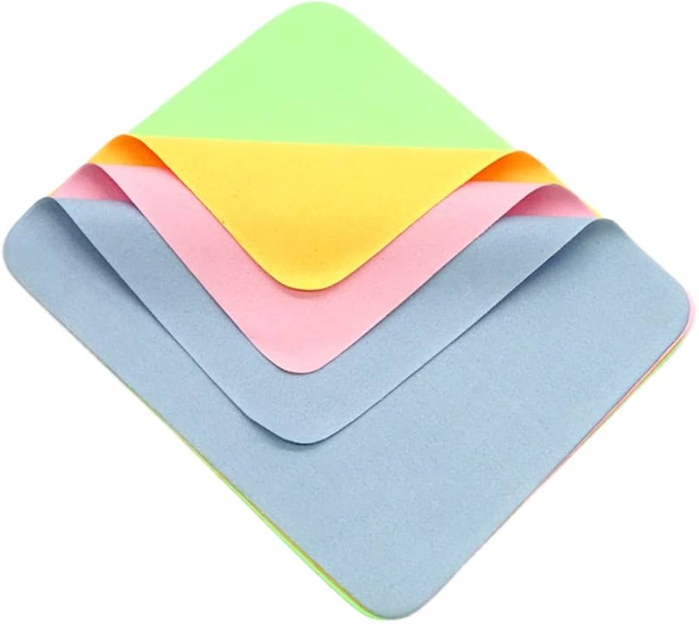 POPIO Premium Microfiber Cleaning/Polishing Cloth for Mobile Screen, Camera Lenses, Tablets, Monitors, Sunglasses and Other Glass Materials (Multi-Color) - 6 x 7 Inches , Pack of 2