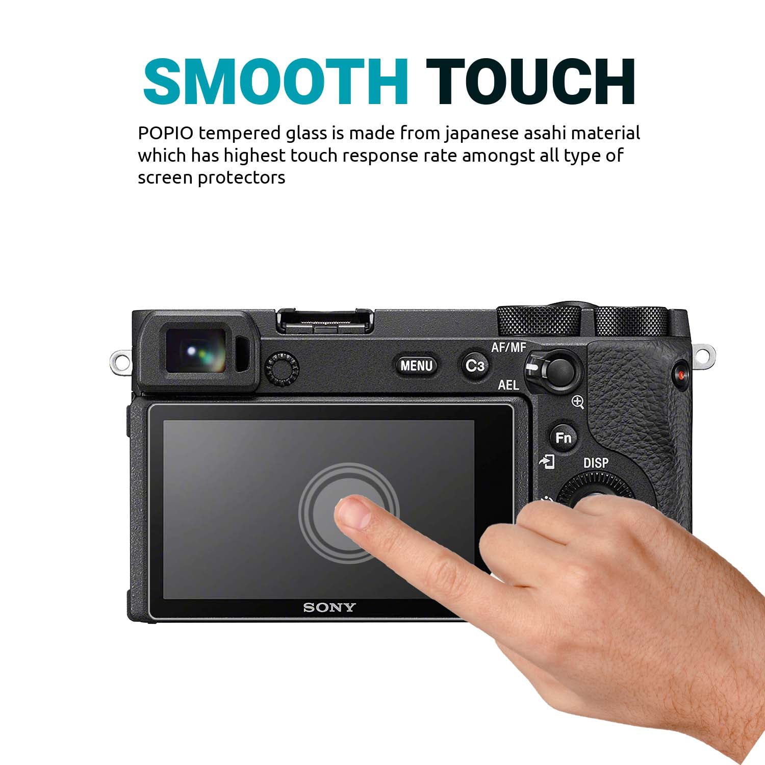 POPIO Tempered Glass Screen Protector for Sony DSLR Alpha Nex-7 NEX-6 NEX-5 A6600 A6500 A6400 A6300 A6000 A5000 ILCE-6500 Digital Camera