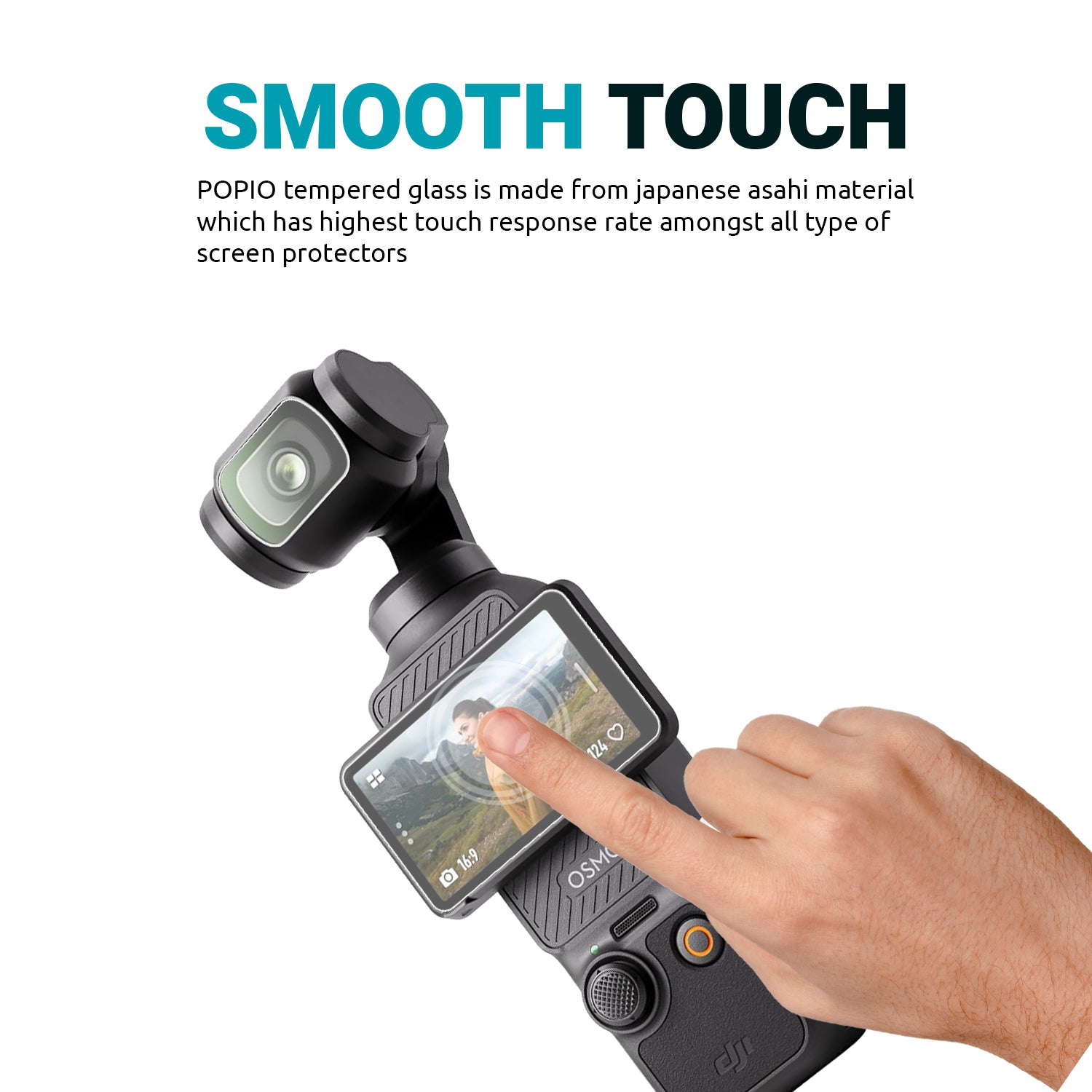 Tempered Glass Screen Protector Compatible for DJI Osmo Pocket 3 Action Camera (Transparent) Edge To Edge Full Screen Coverage With Installation Kit, Complete Set Of 2 Glass