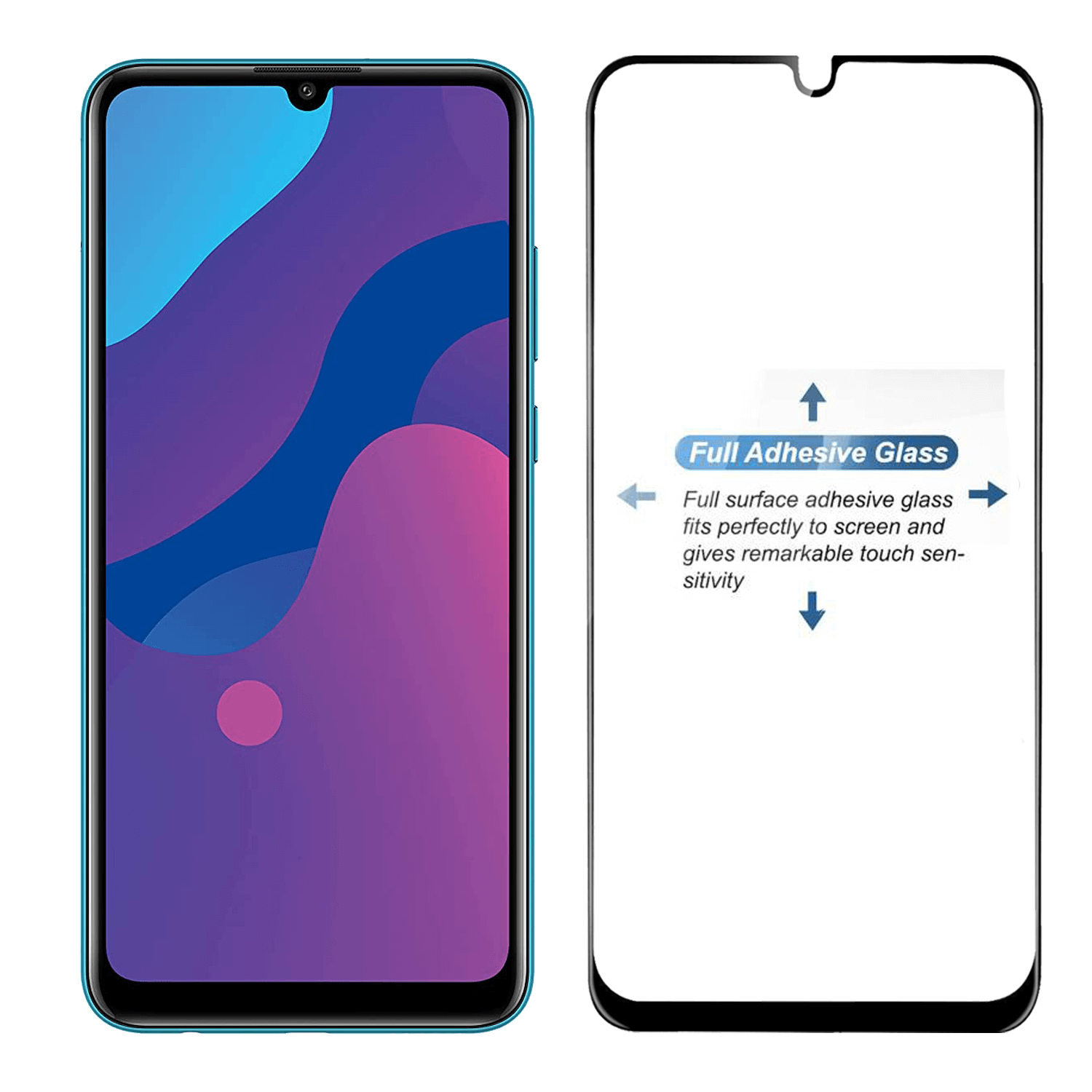 Tempered Glass for Huawei Y6p / Honor 9A (Black) Edge to Edge , Pack of 1