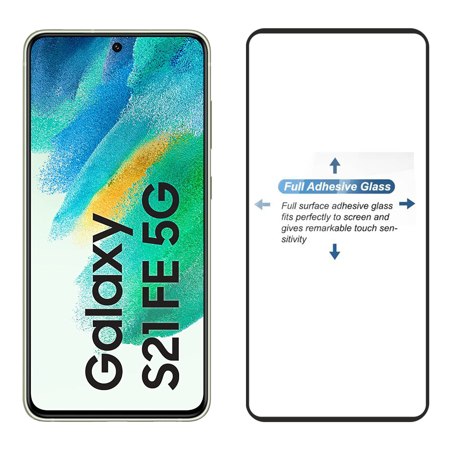 Tempered Glass for Samsung Galaxy S21 FE 5G (Black) Edge to Edge, Pack of 1