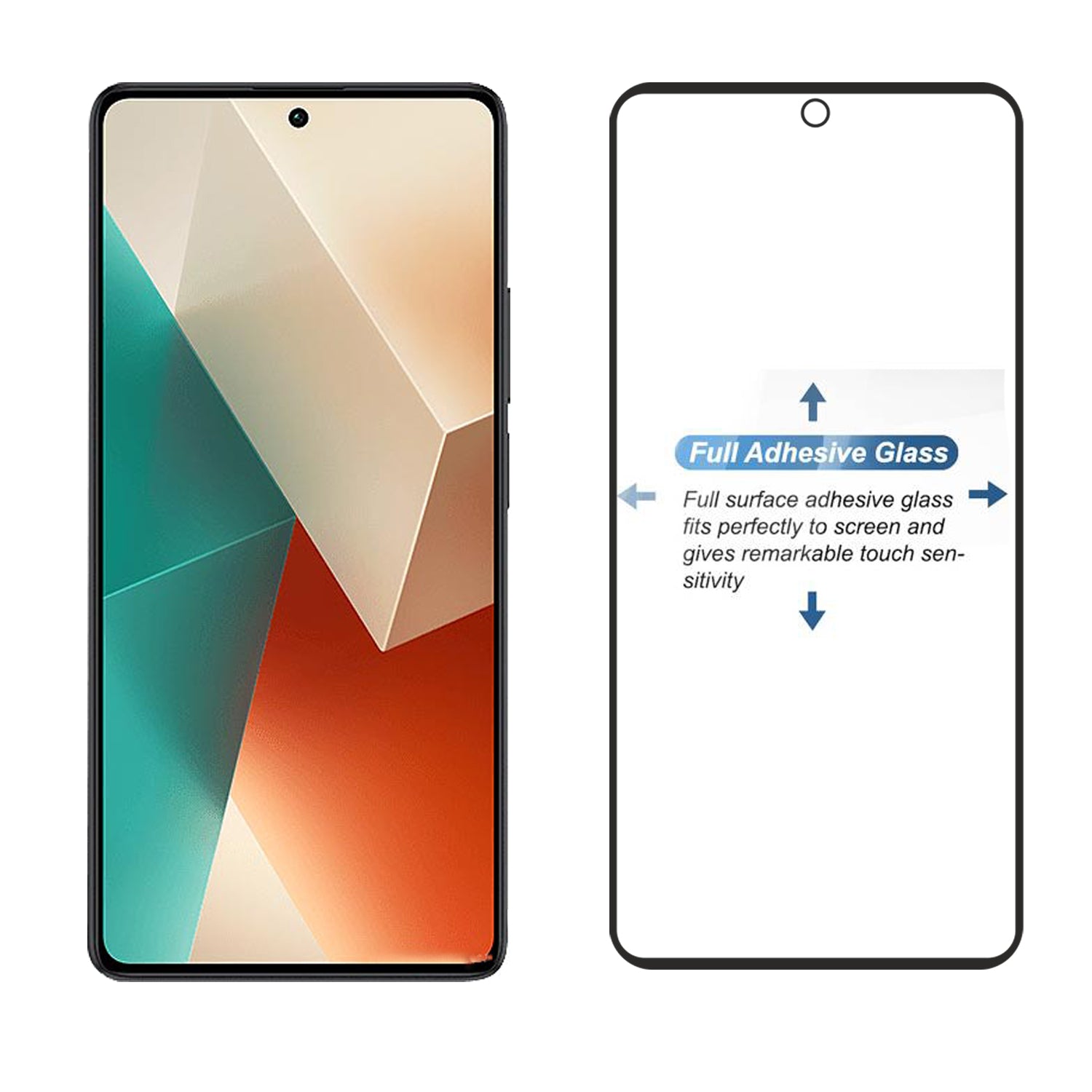 Tempered Glass for Redmi Note 13 / Redmi Note 13 Pro (Black) Edge to Edge , Pack of 1