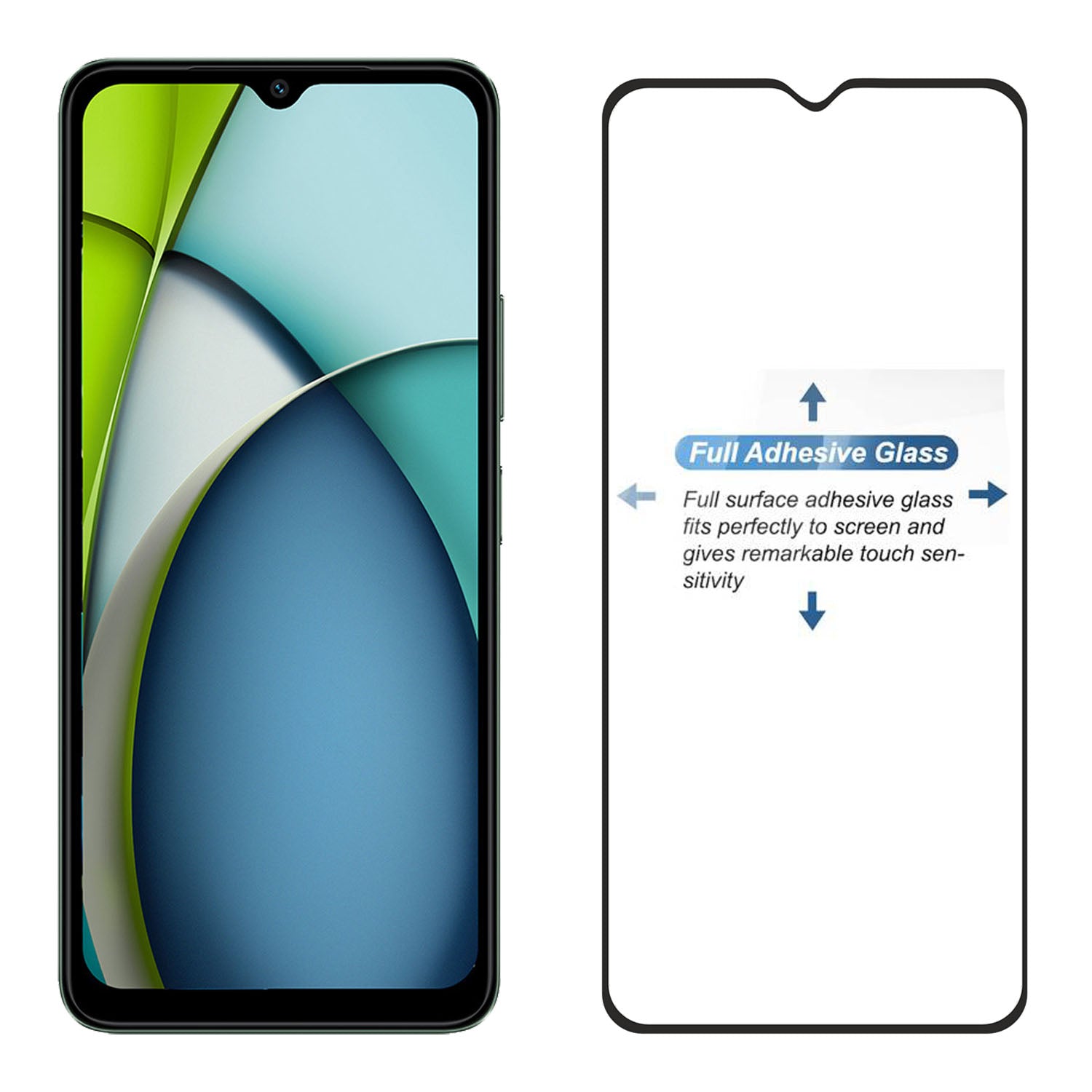 Tempered Glass for Xiaomi Redmi A3x (Black) , Edge to Edge , Pack of 1