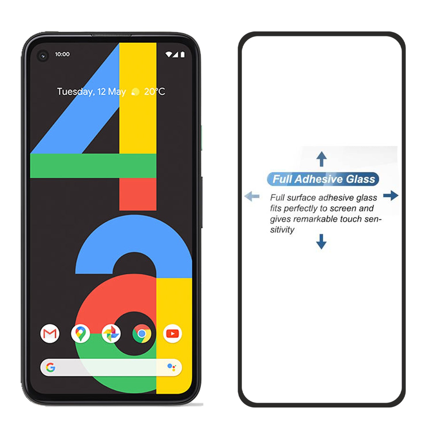Tempered Glass for Google Pixel 4A 4G (Black) Edge to Edge , Pack of 1