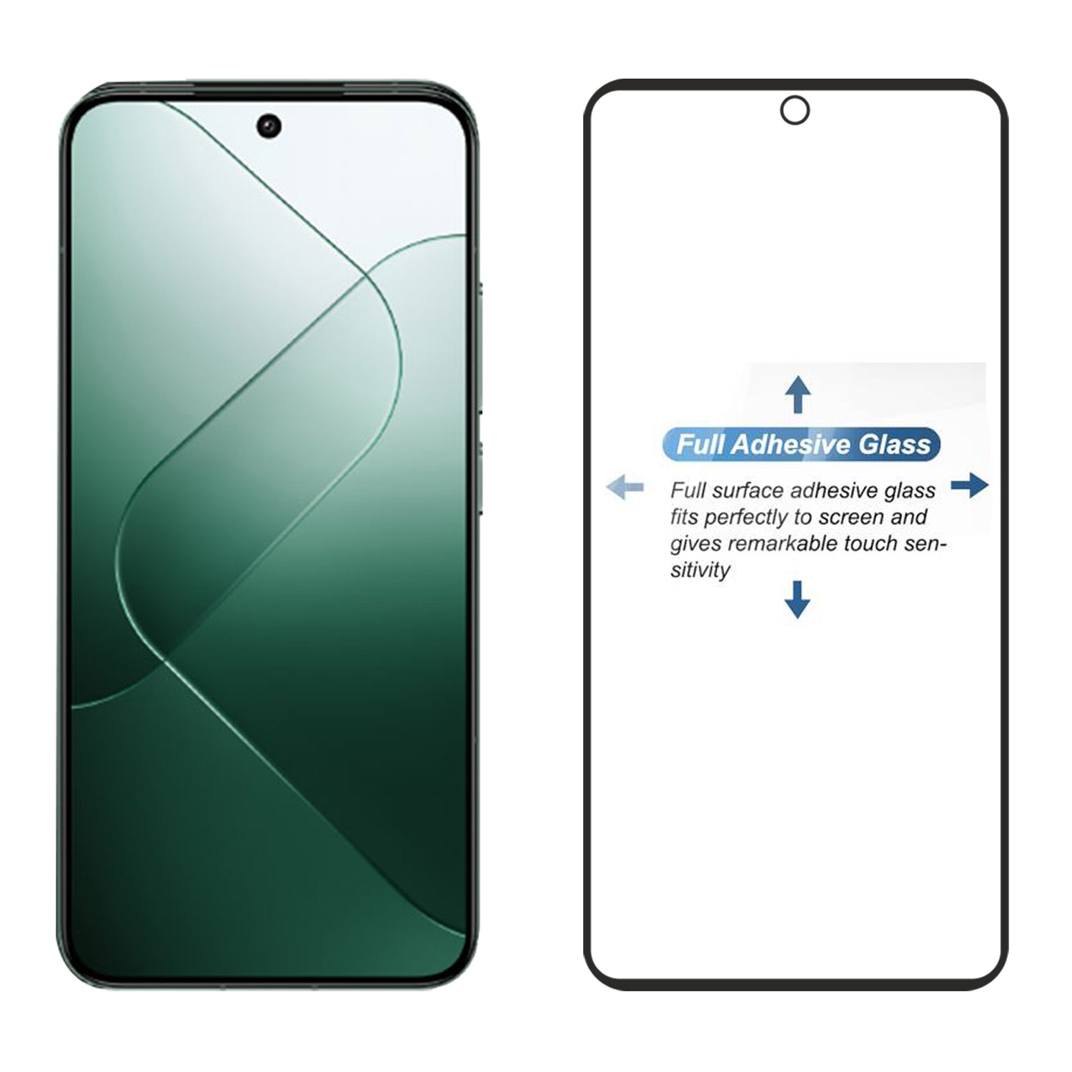 Tempered Glass for Xiaomi MI 14 (Black) Edge to Edge , Pack of 1