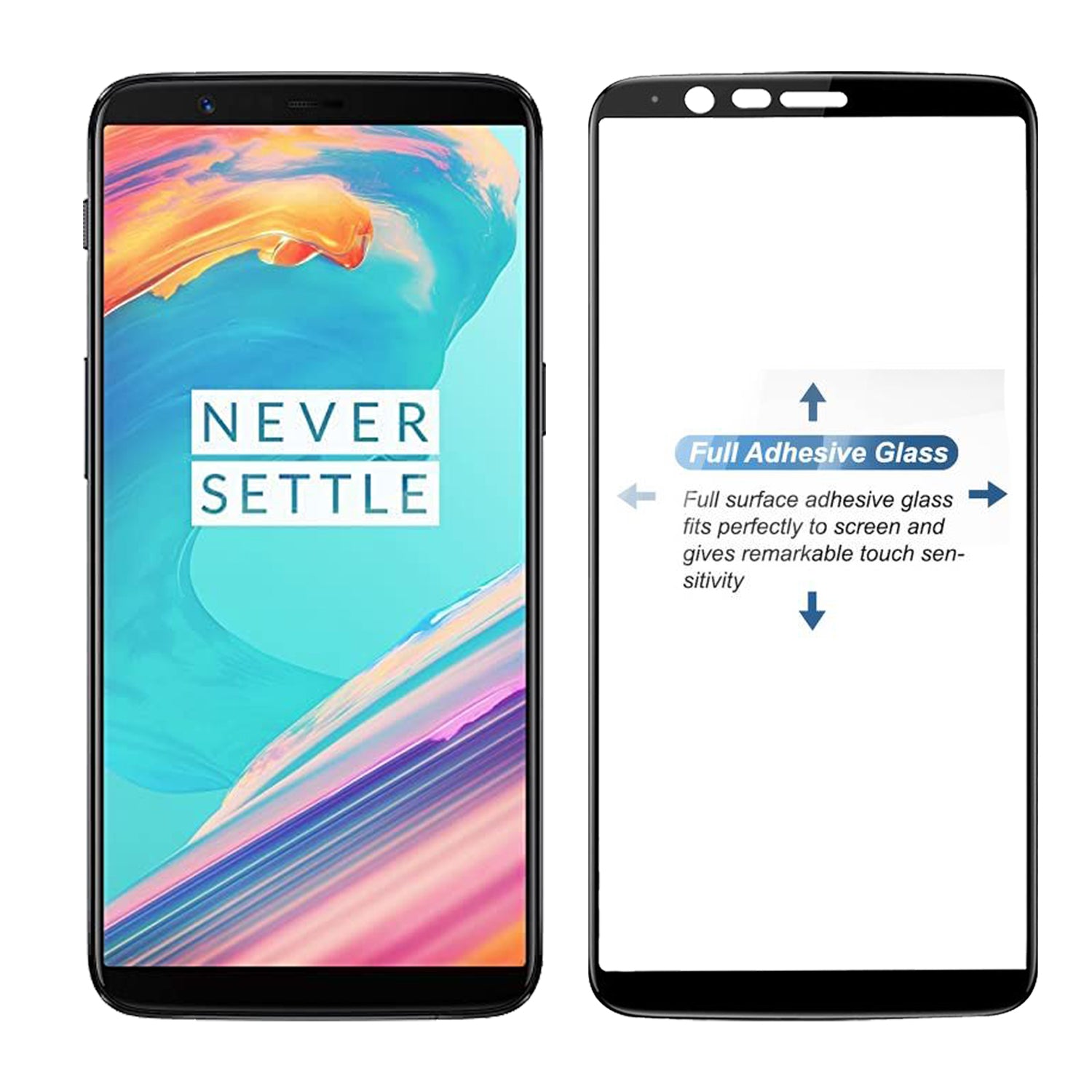 Tempered Glass for OnePlus 5T (Black) Edge to Edge , Pack of 1