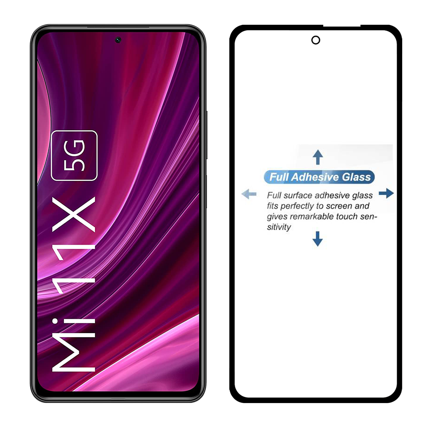 Tempered Glass for Xiaomi Mi 11X / Xiaomi Mi 11X Pro/Xiaomi Poco F3 / Xiaomi 11i / Xiaomi MI 11i (Black) Edge to Edge, Pack of 1
